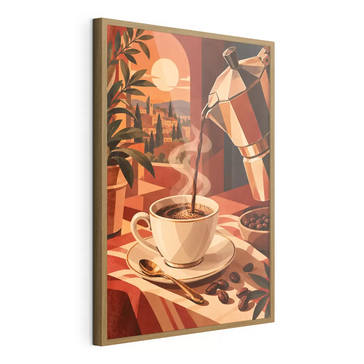 Poster Ranní káva s krásným výhledem f50877