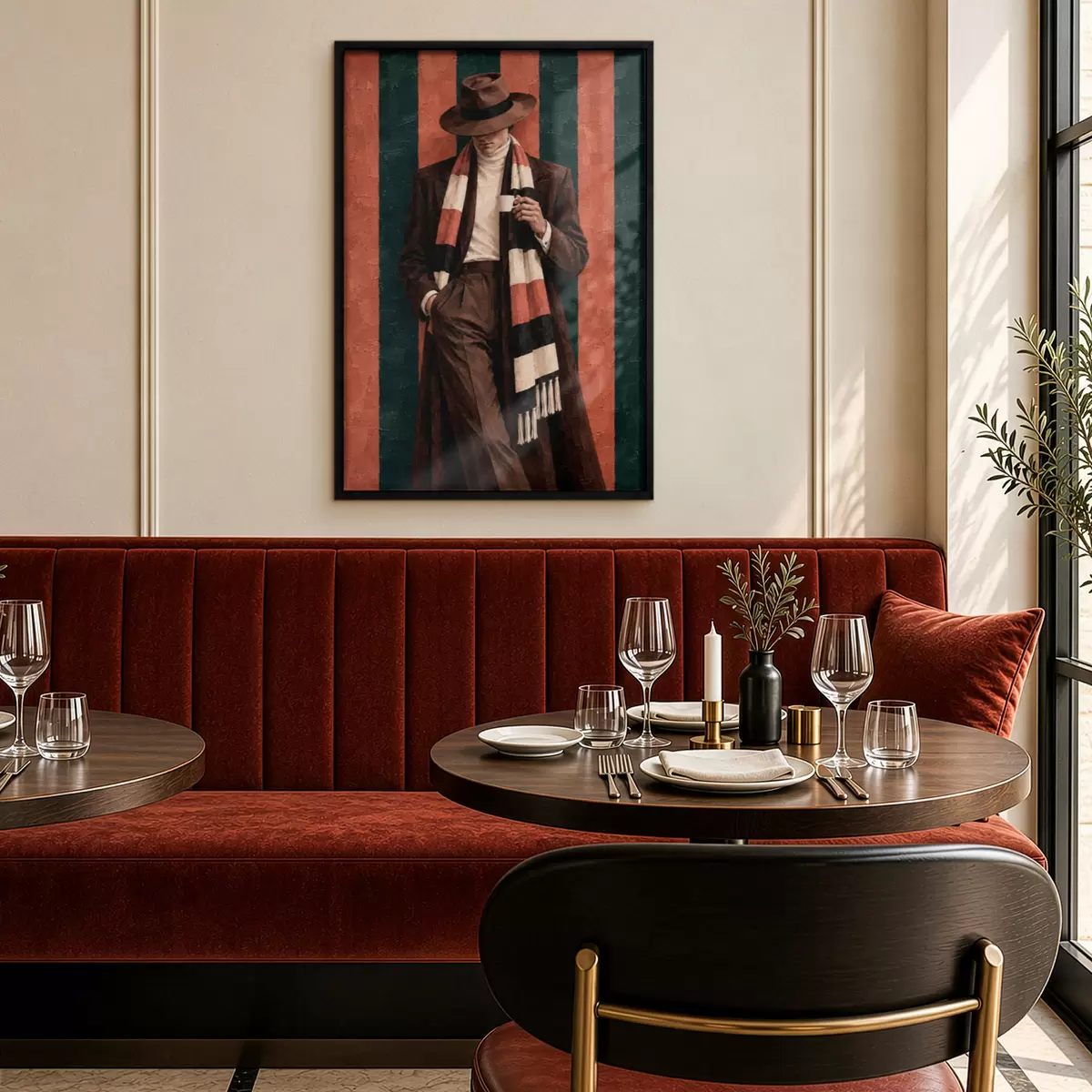 Poster Elegantní postava s šálkem v ruce f50884