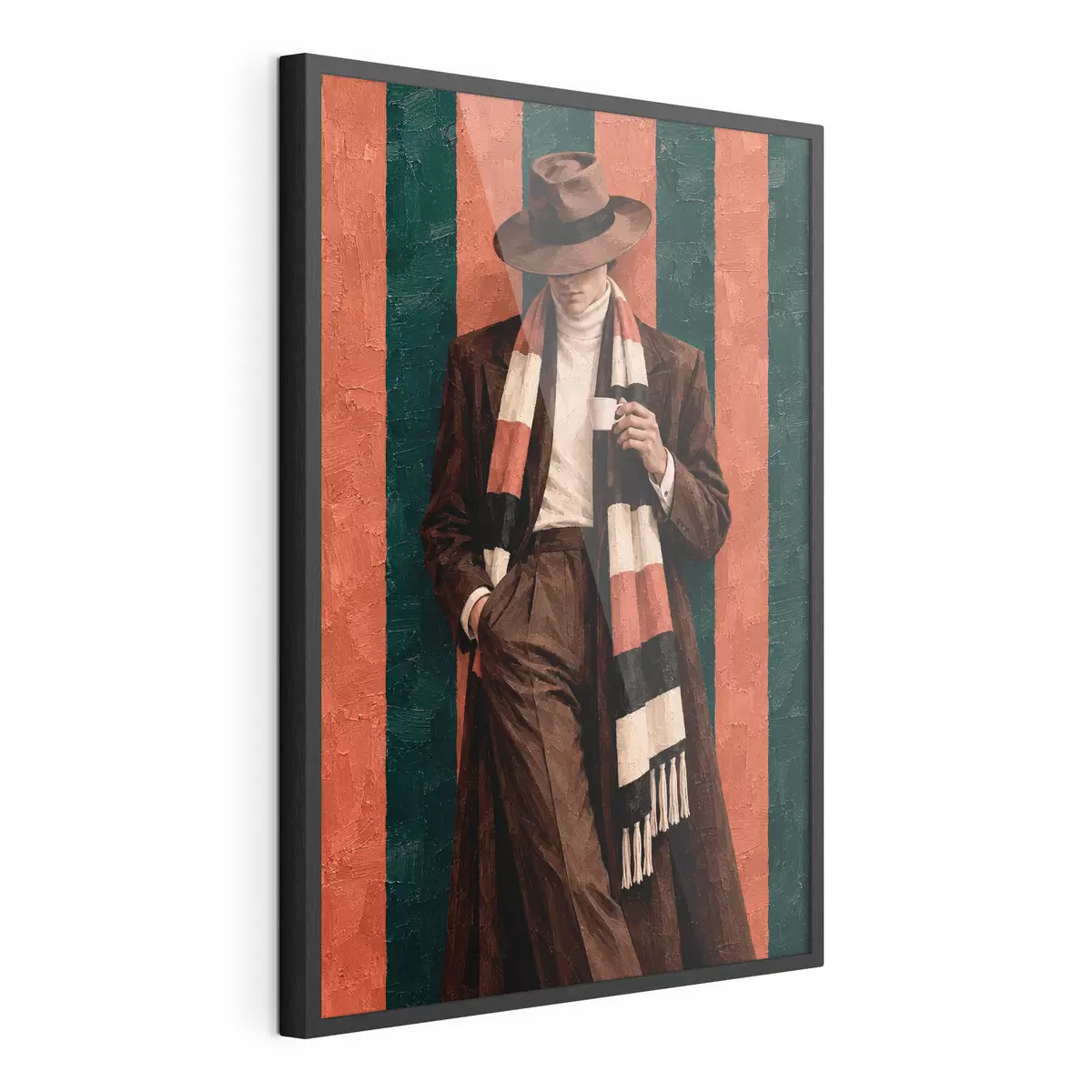 Poster Elegantní postava s šálkem v ruce f50884