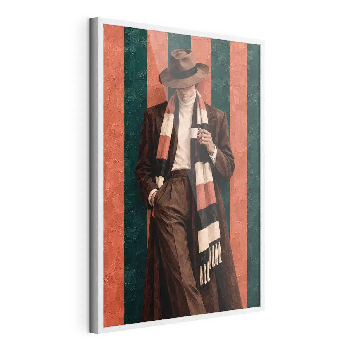 Poster Elegantní postava s šálkem v ruce f50884