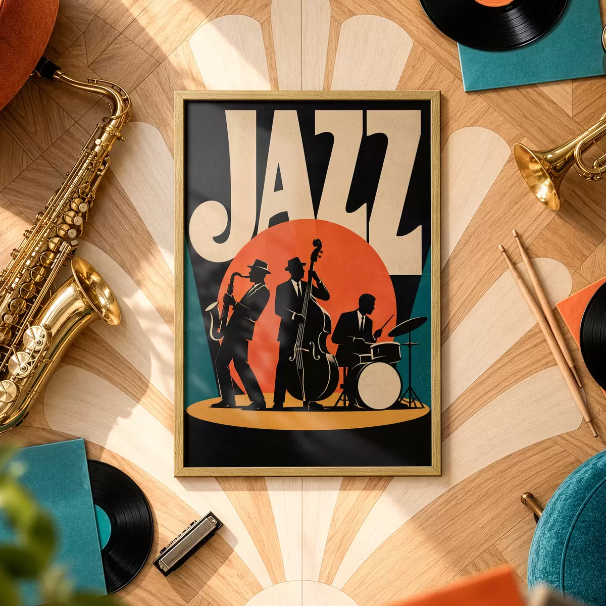 Poster Živý jazz: spojení rytmu a duše f50921