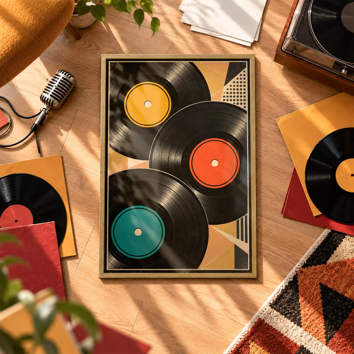 Poster Barevné vinylové desky v harmonii f50923