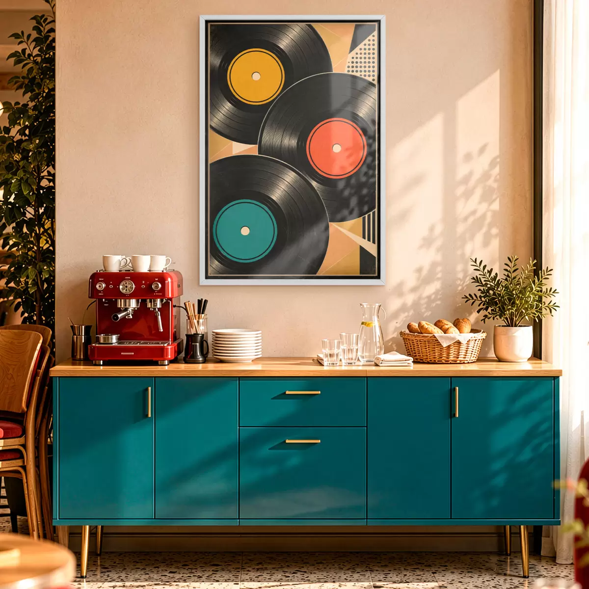 Poster Barevné vinylové desky v harmonii f50923
