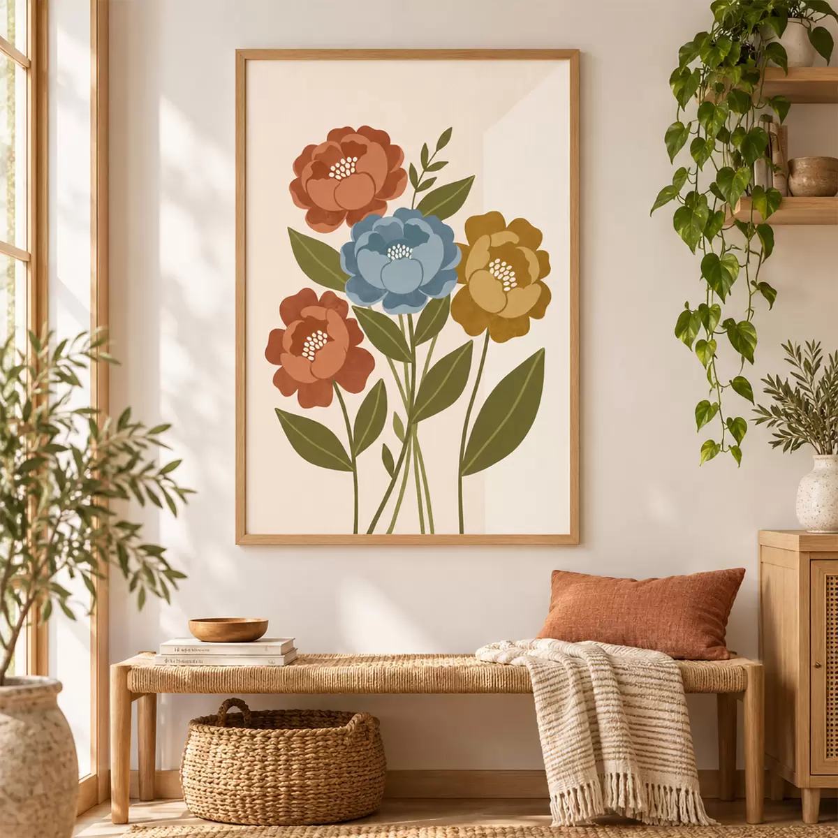 Poster Okouzlující kytice ilustrovaných květin f50730