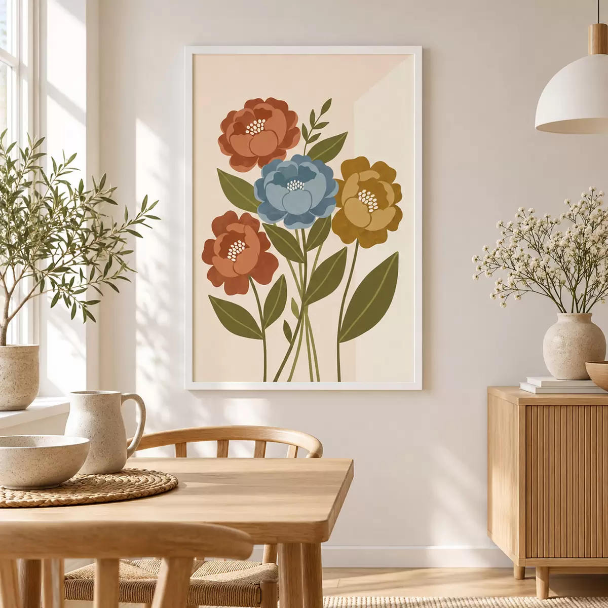 Poster Okouzlující kytice ilustrovaných květin f50730
