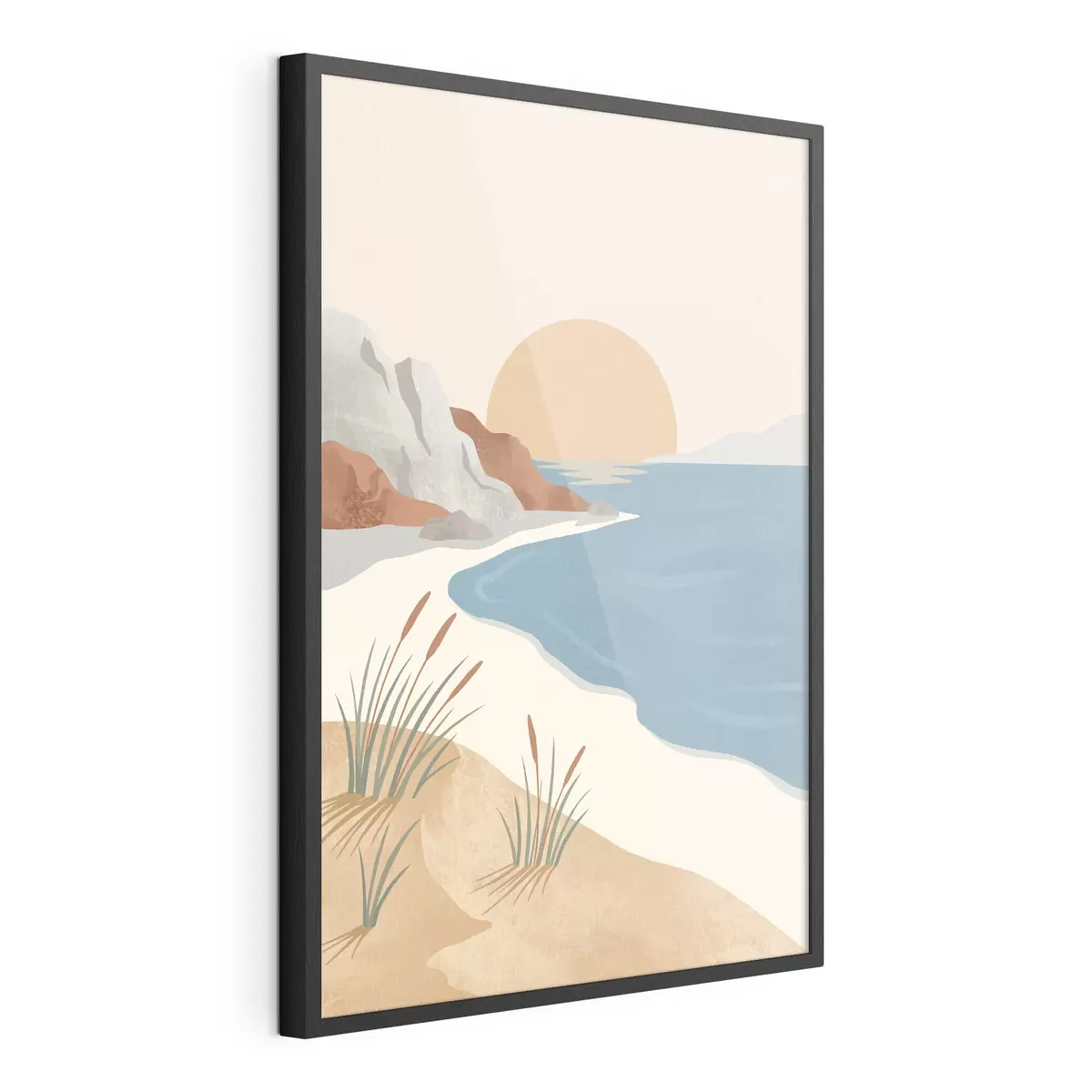 Poster Klidná pláž při západu slunce – klid a pohoda f50731