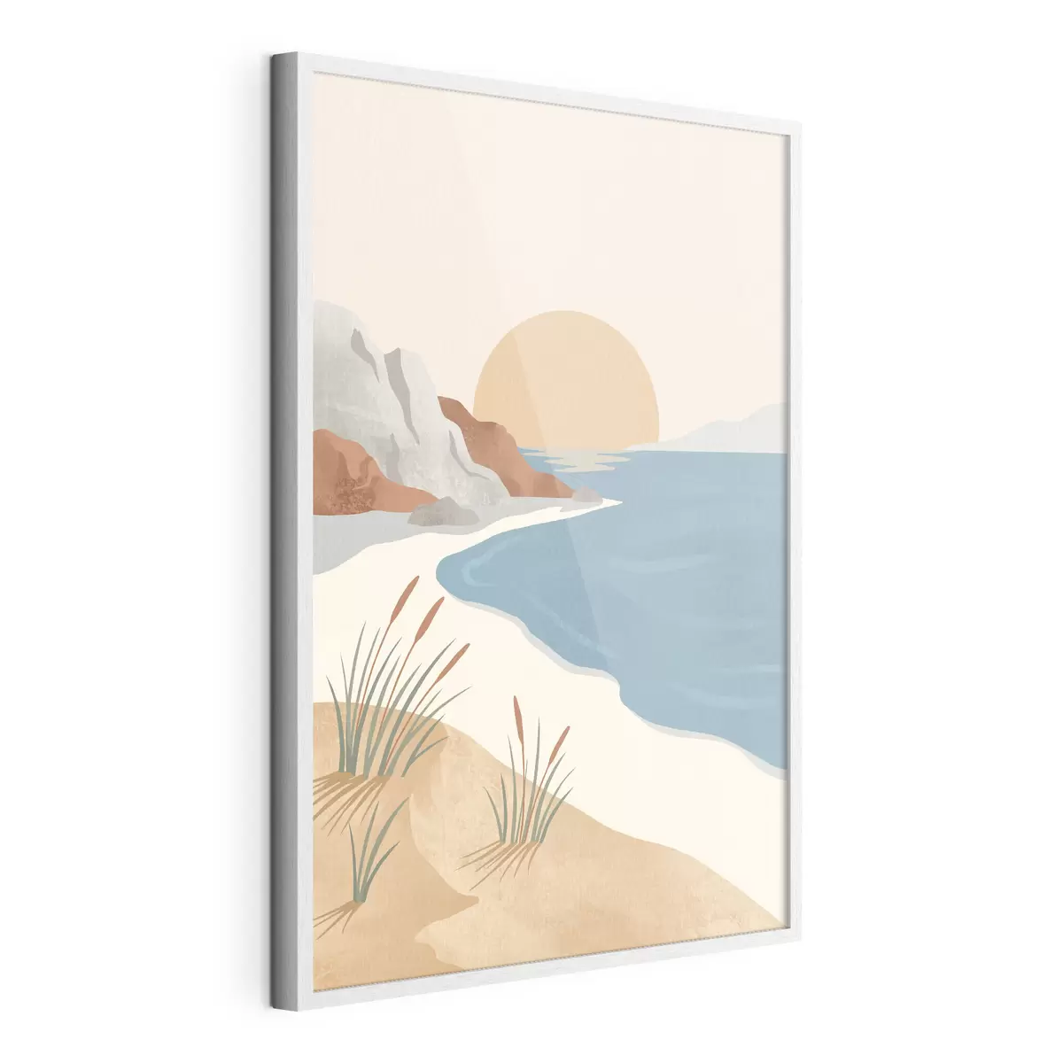 Poster Klidná pláž při západu slunce – klid a pohoda f50731
