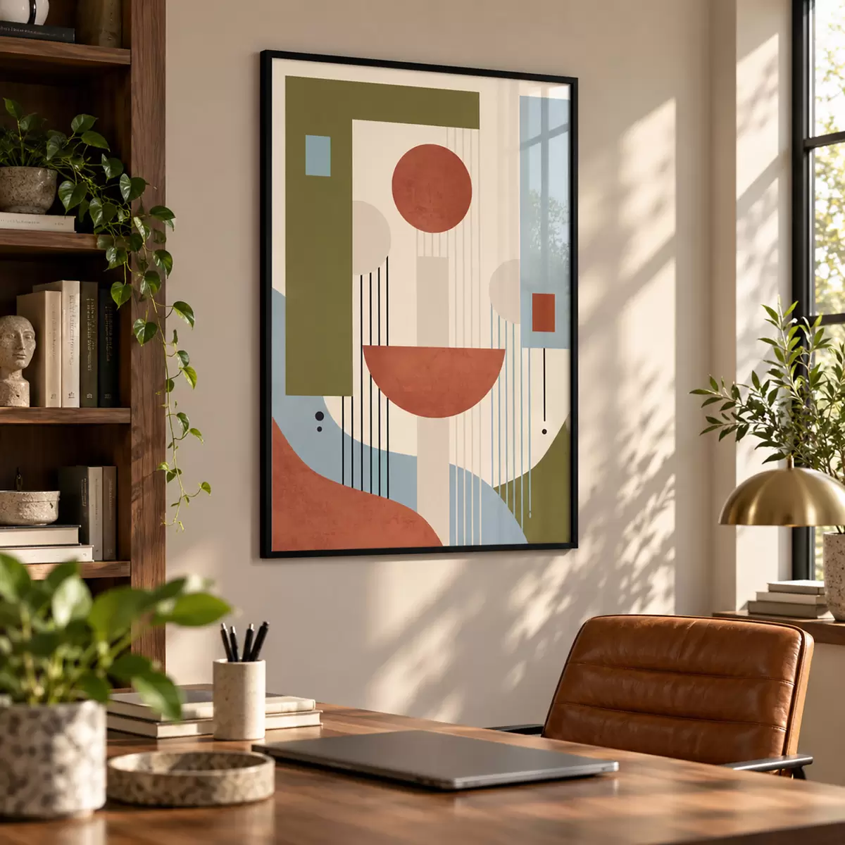 Poster Abstraktní tvary v zemitých tónech f50732
