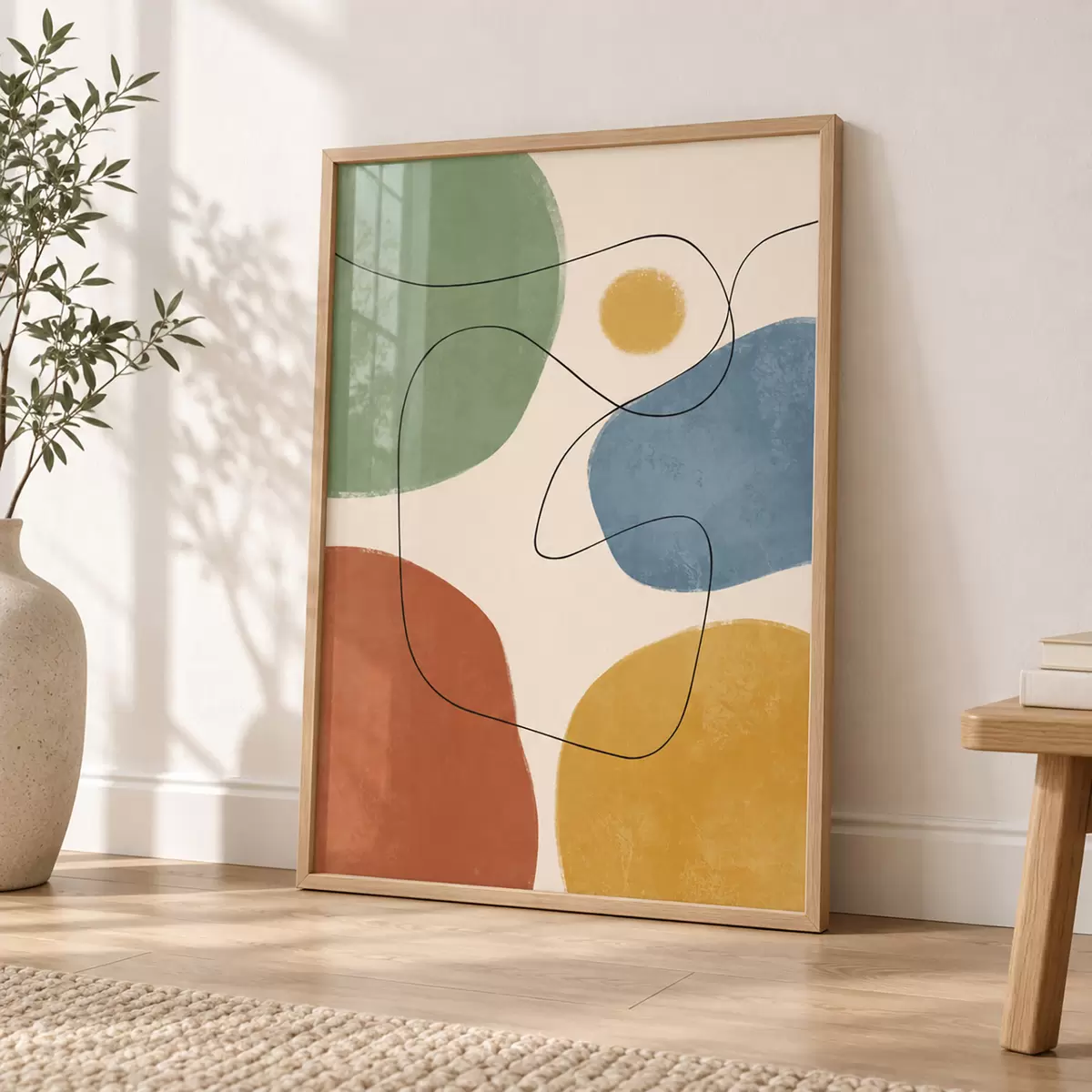 Poster Abstraktní barvy s plynulými liniemi f50736