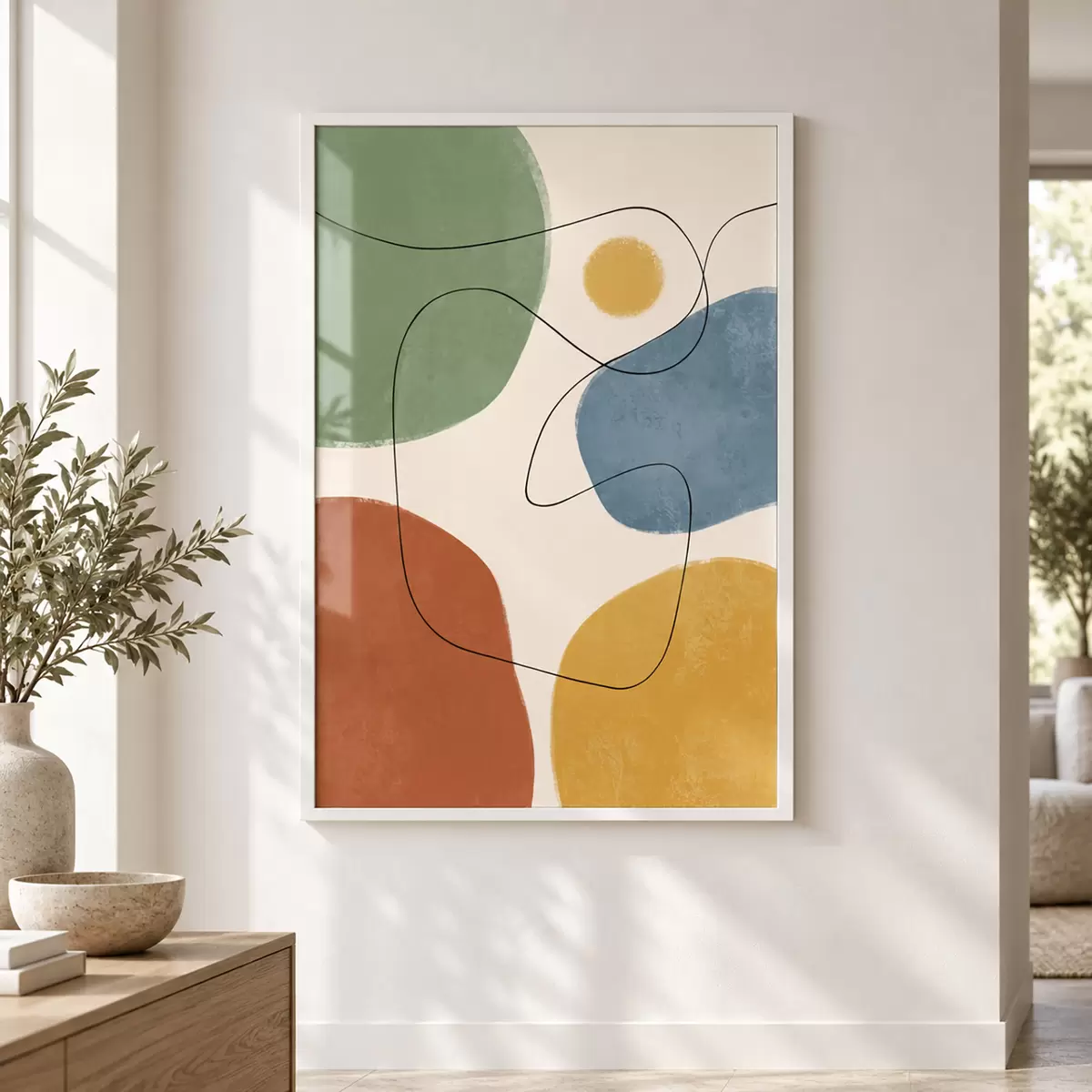 Poster Abstraktní barvy s plynulými liniemi f50736