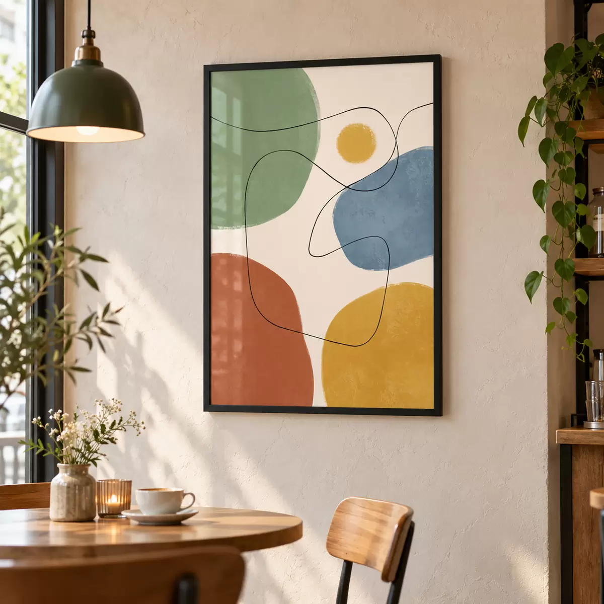 Poster Abstraktní barvy s plynulými liniemi f50736