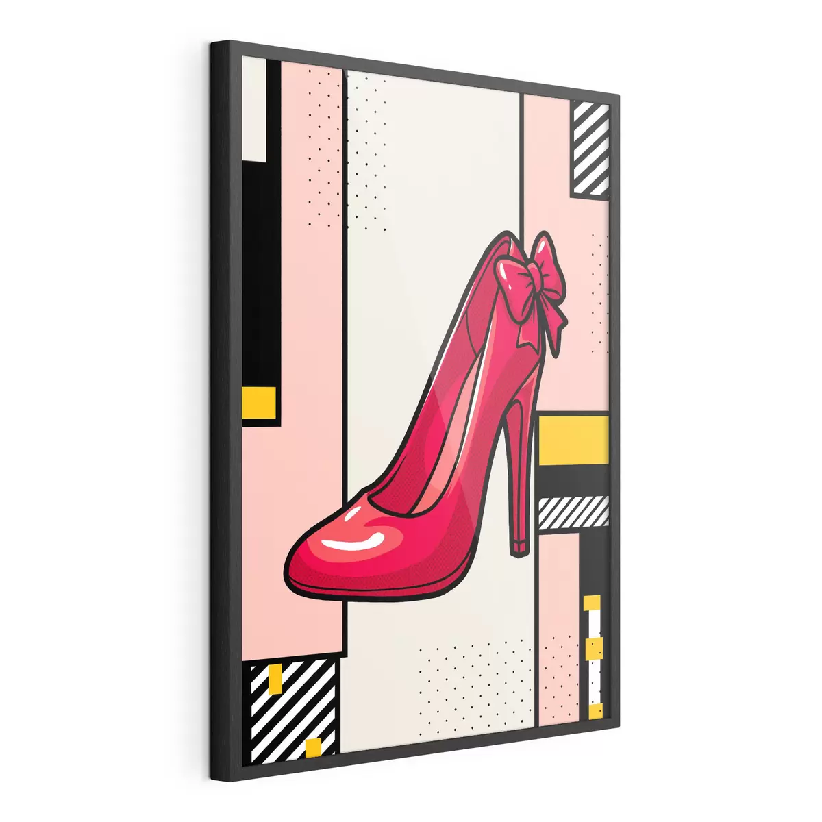Poster Elegantní červené lodičky na hravém pozadí f50785