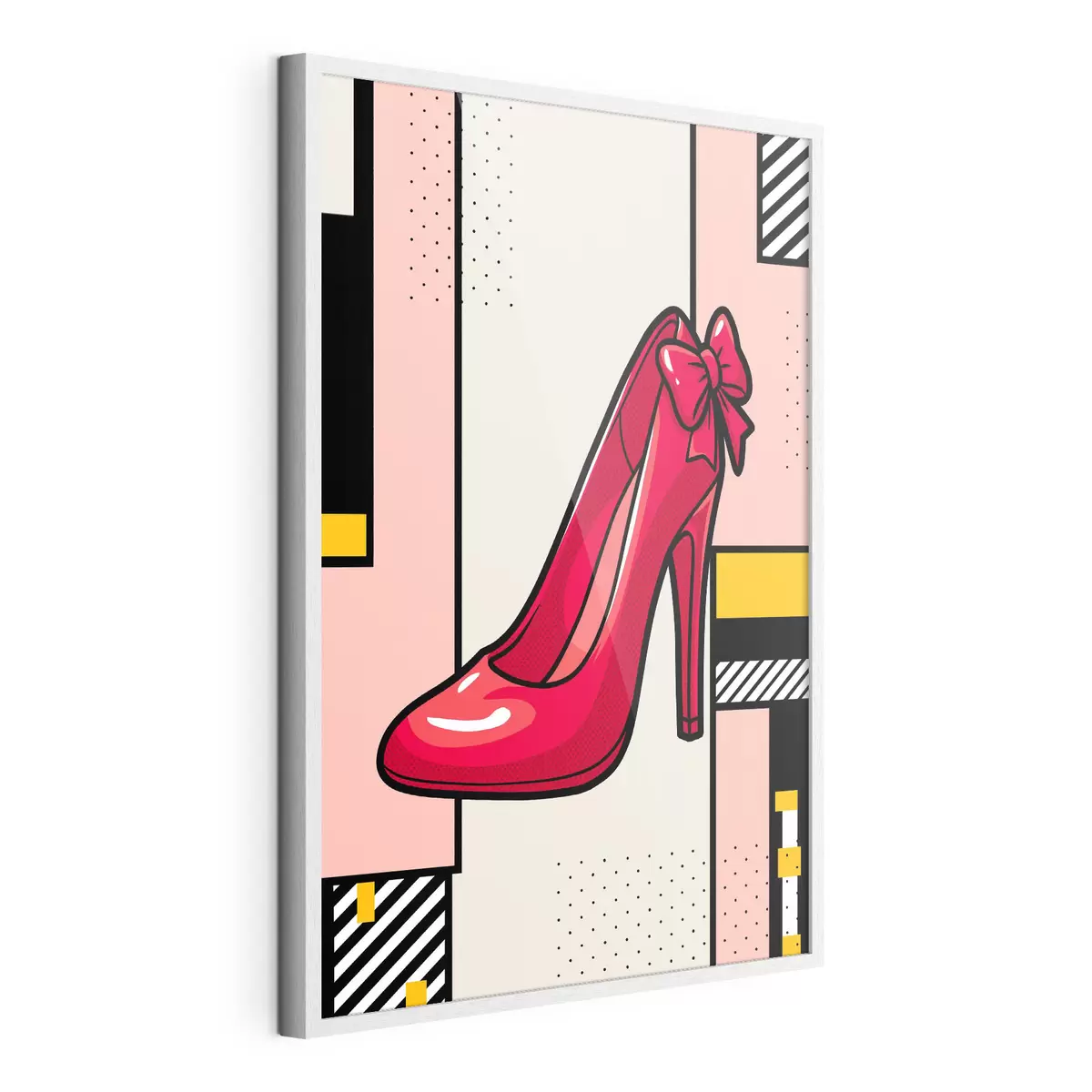 Poster Elegantní červené lodičky na hravém pozadí f50785