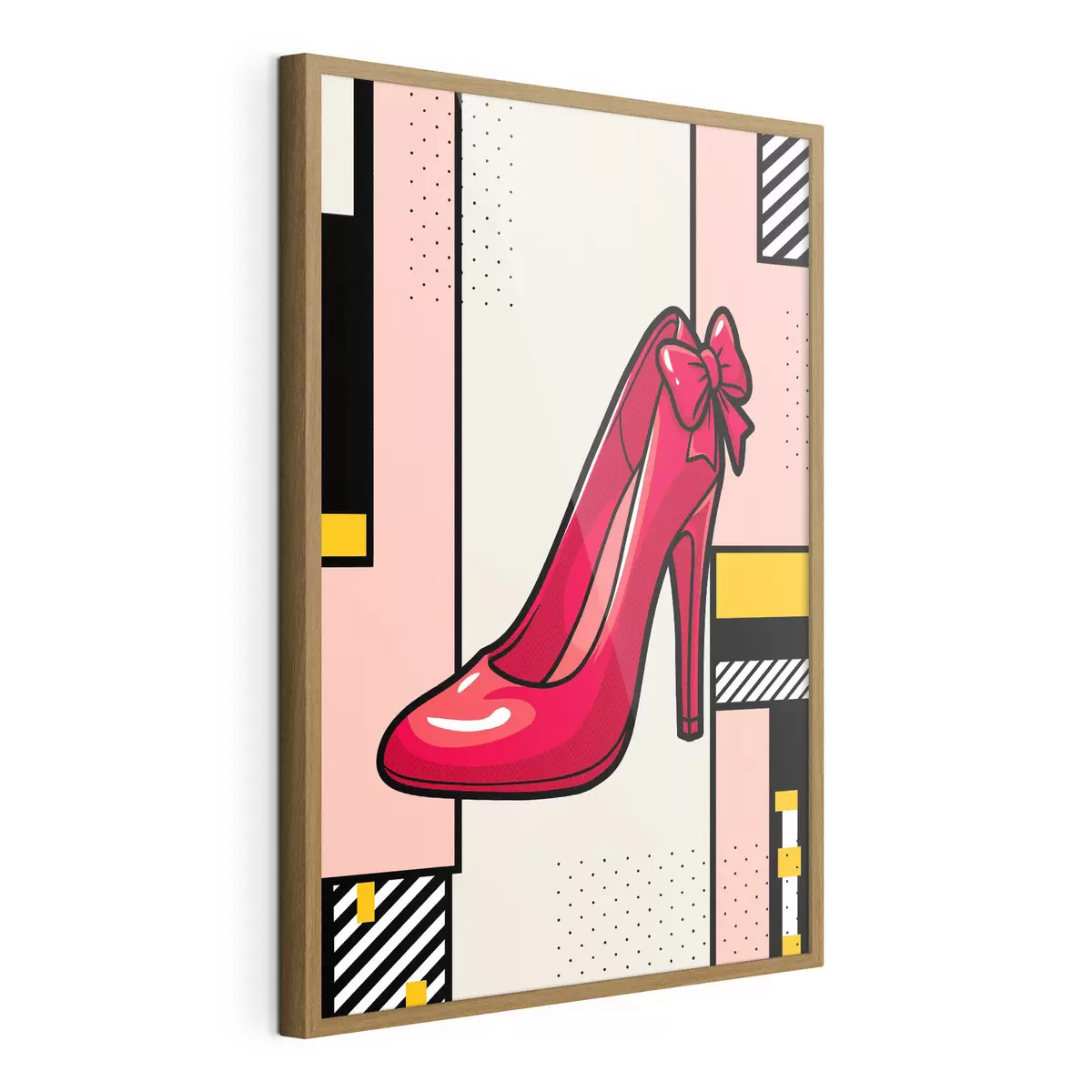Poster Elegantní červené lodičky na hravém pozadí f50785