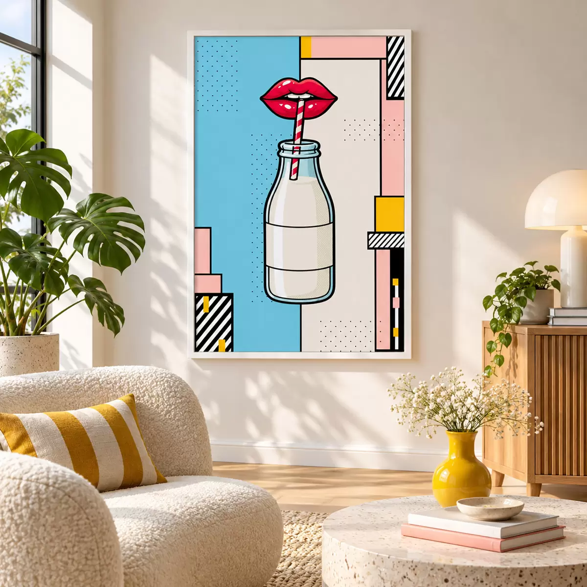 Poster Popíjení z láhve s elegantním potiskem f50786