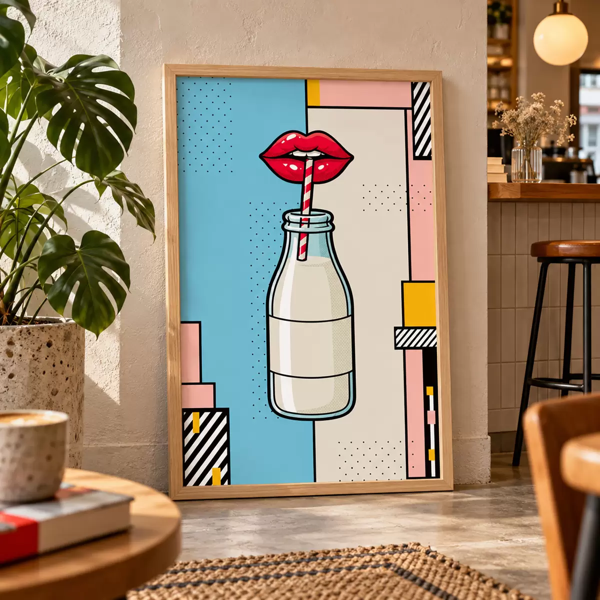 Poster Popíjení z láhve s elegantním potiskem f50786
