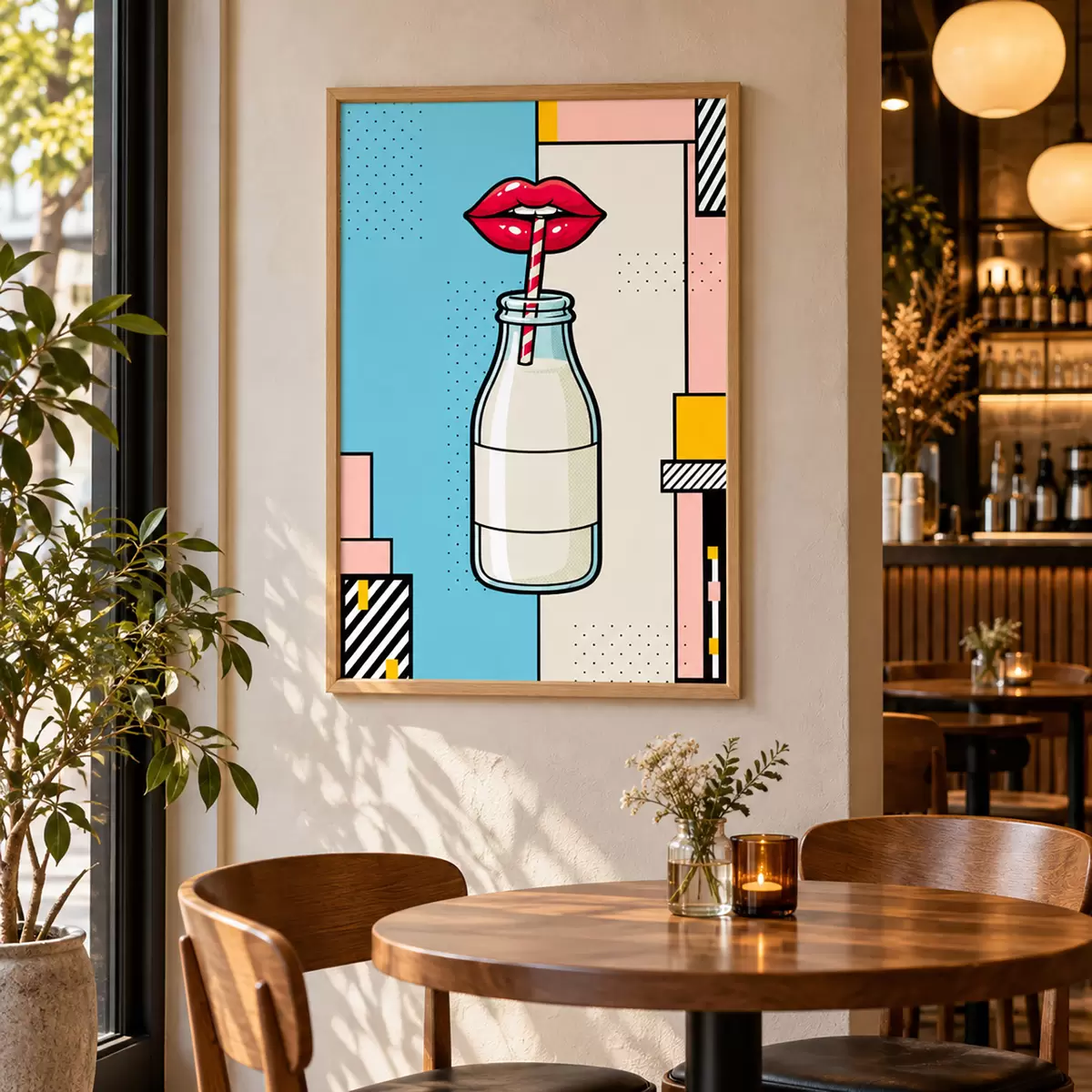 Poster Popíjení z láhve s elegantním potiskem f50786