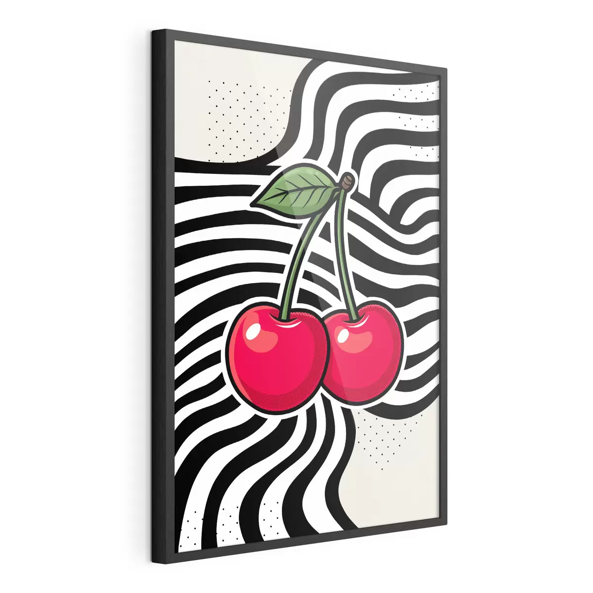 Poster Zářivé třešně na pozadí výrazných vzorů f50787