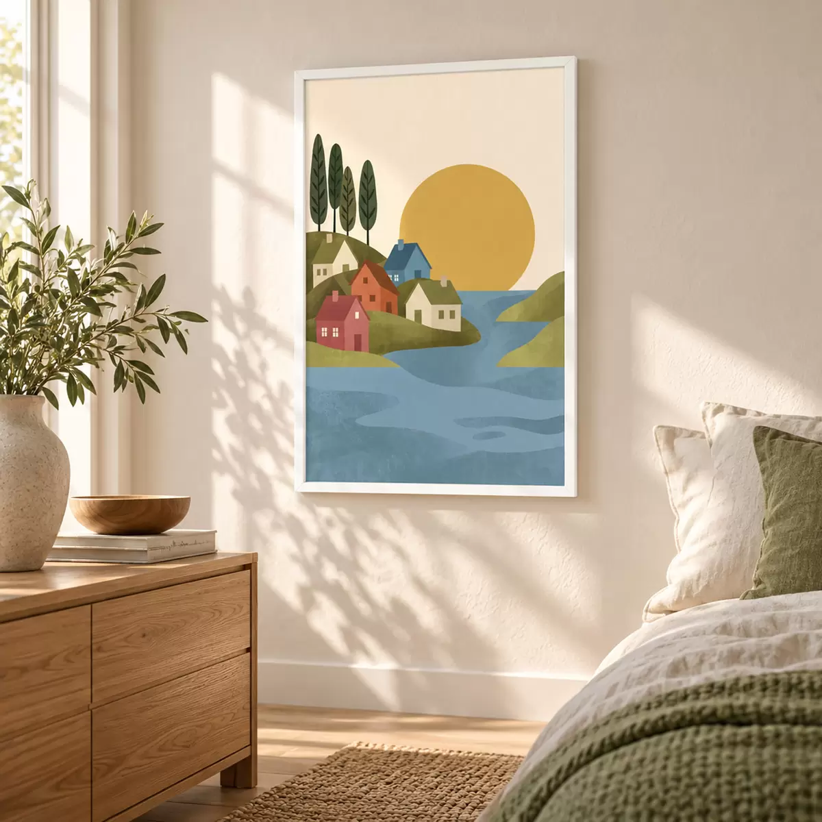 Poster Klidná vesnice na břehu řeky f50734