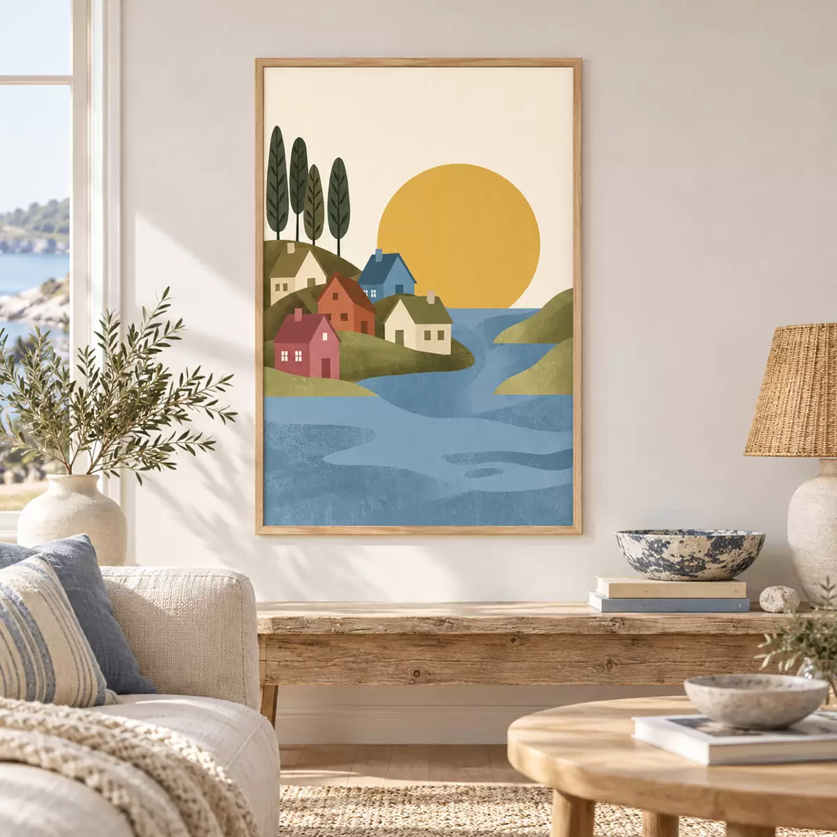 Poster Klidná vesnice na břehu řeky f50734