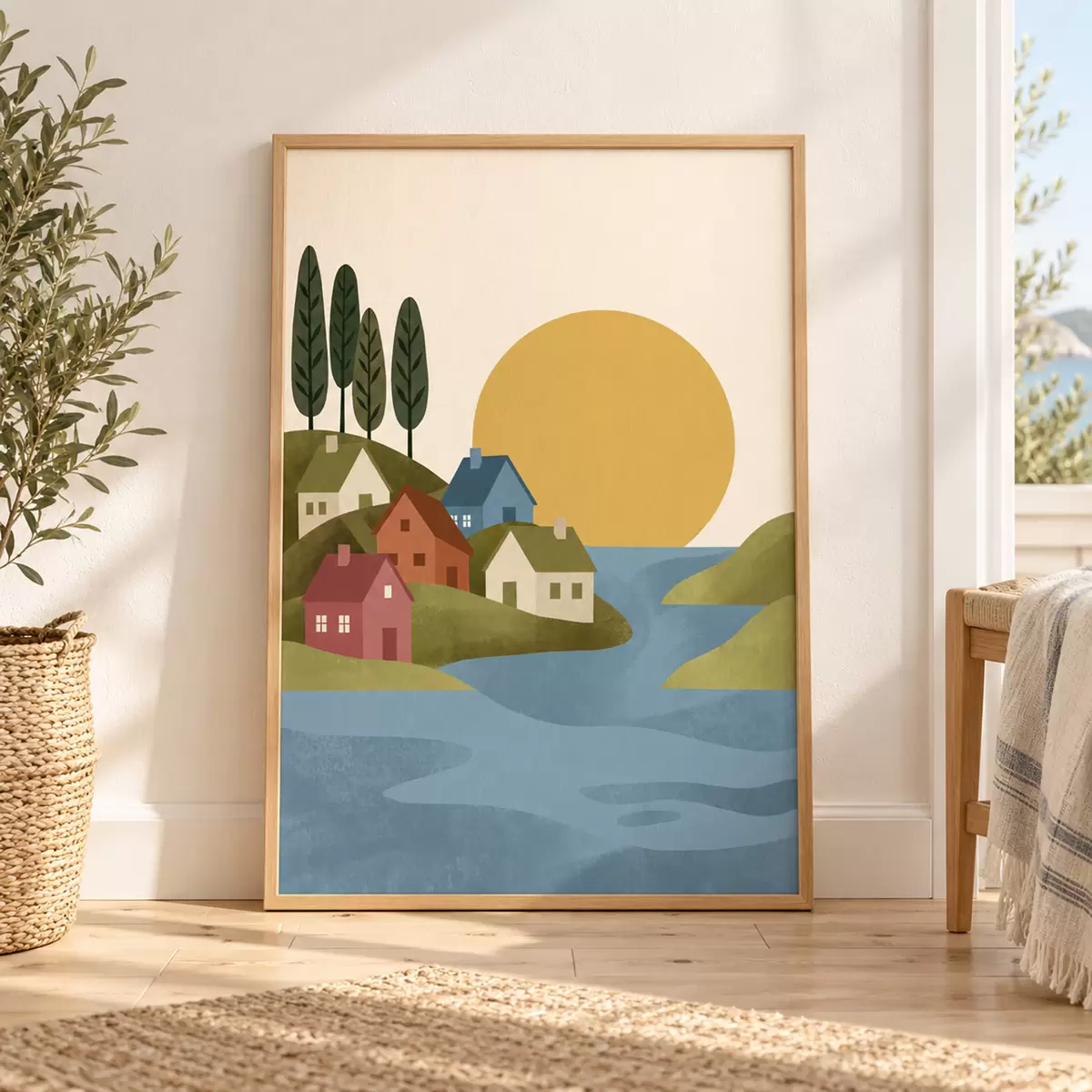Poster Klidná vesnice na břehu řeky f50734