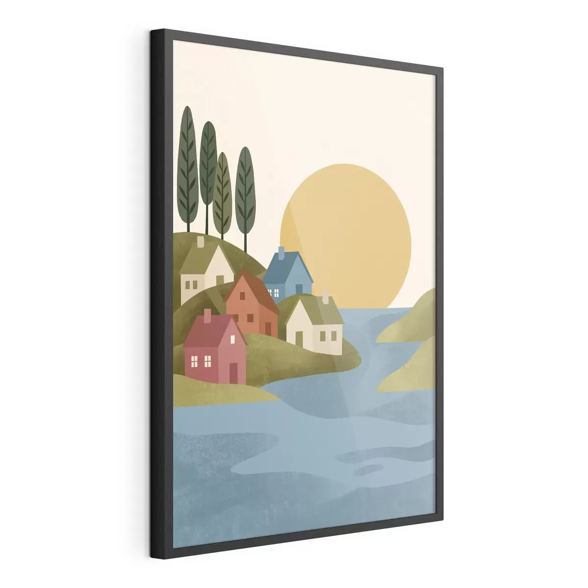 Poster Klidná vesnice na břehu řeky f50734