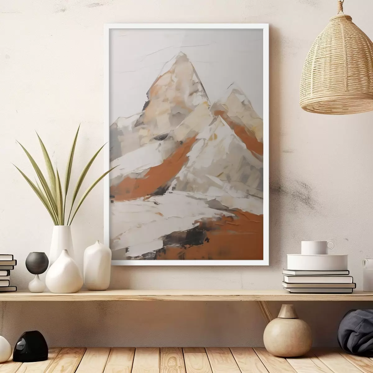 Poster Abstraktní hory, napodobenina obrazu f51126