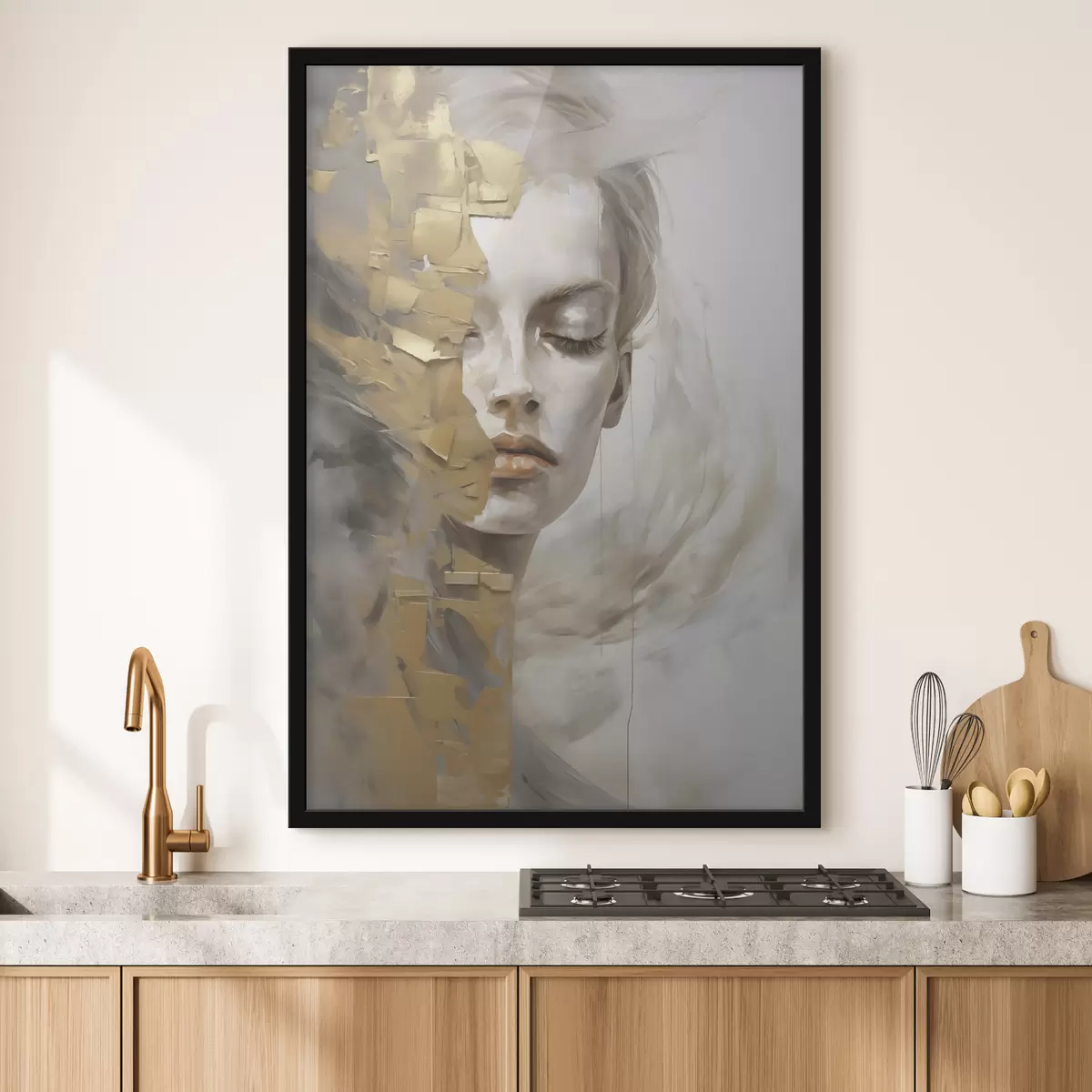 Poster Abstraktní portrét, napodobenina malby f51129