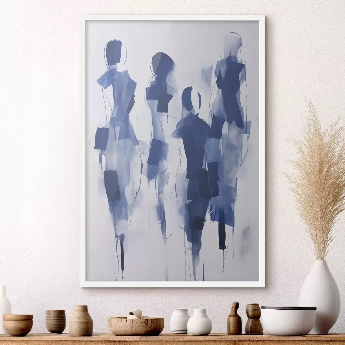 Poster Abstraktní siluety, imitace malby f51131