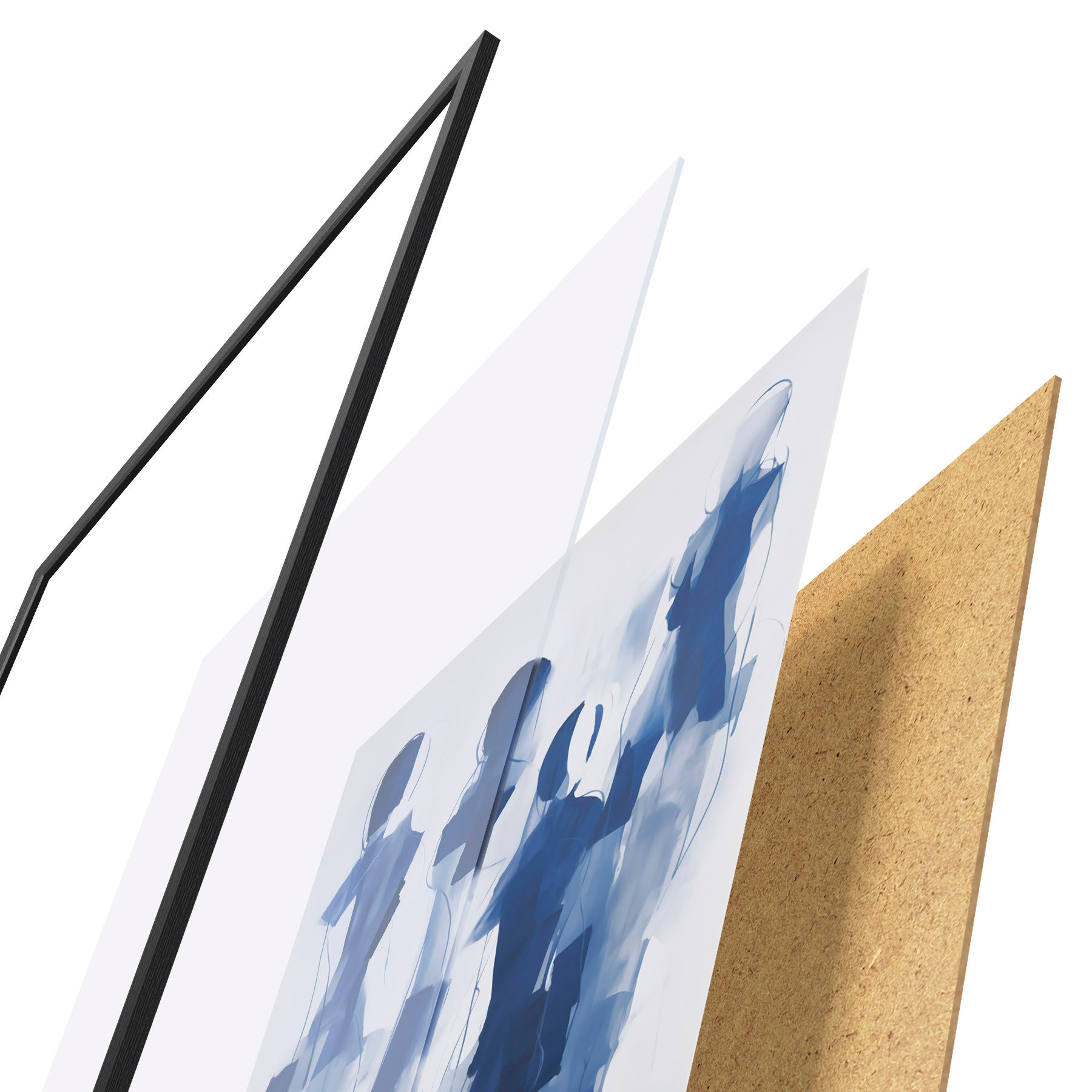 Poster Abstraktní siluety, imitace malby f51131