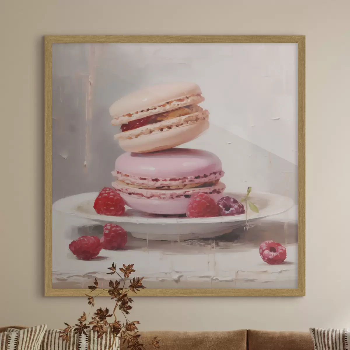 Poster Makronky na talíři, ve stylu malířského díla f51143