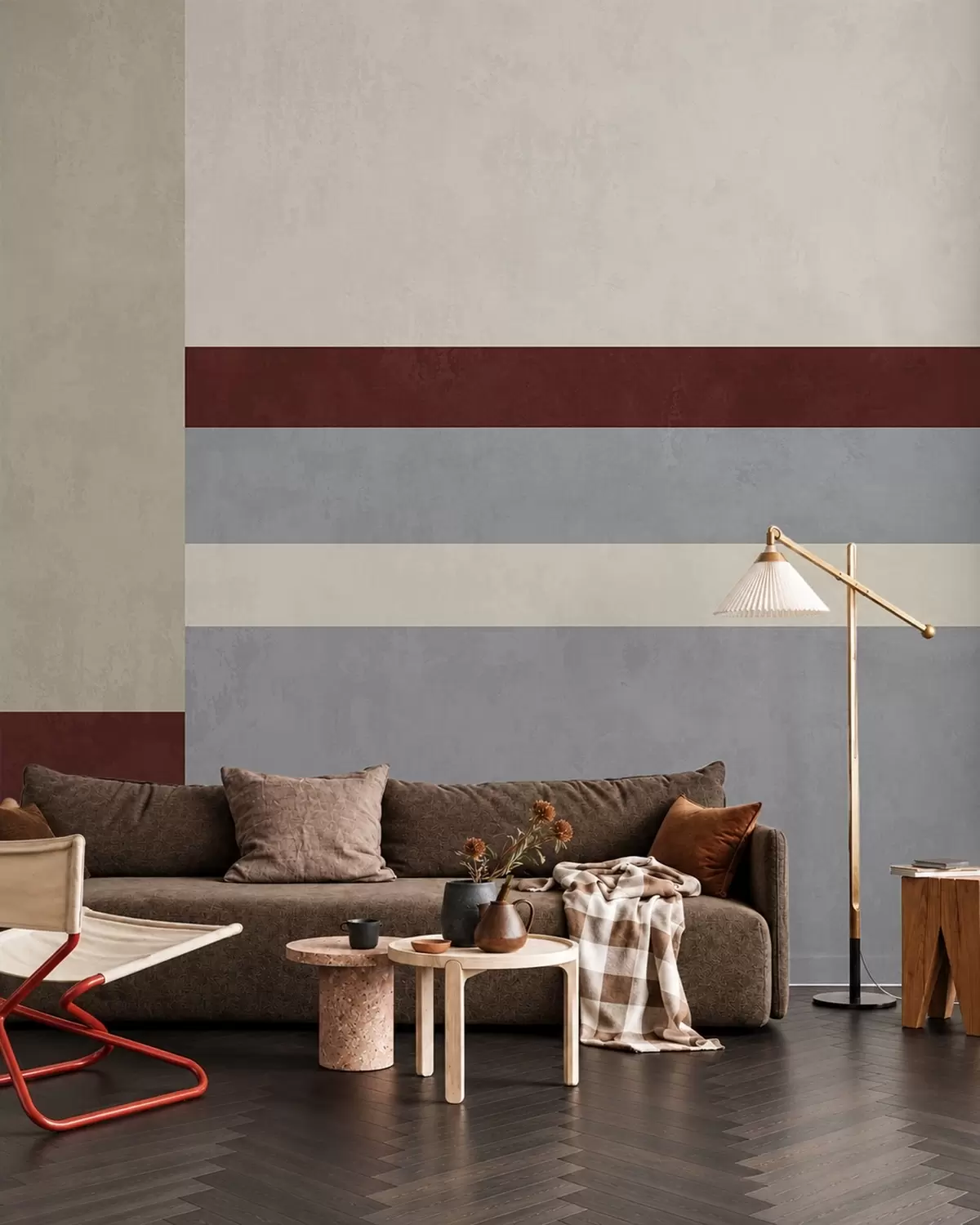 Fototapet Abstraktní geometrie s bloky v barvách vínové, šedé a béžové w05890v2