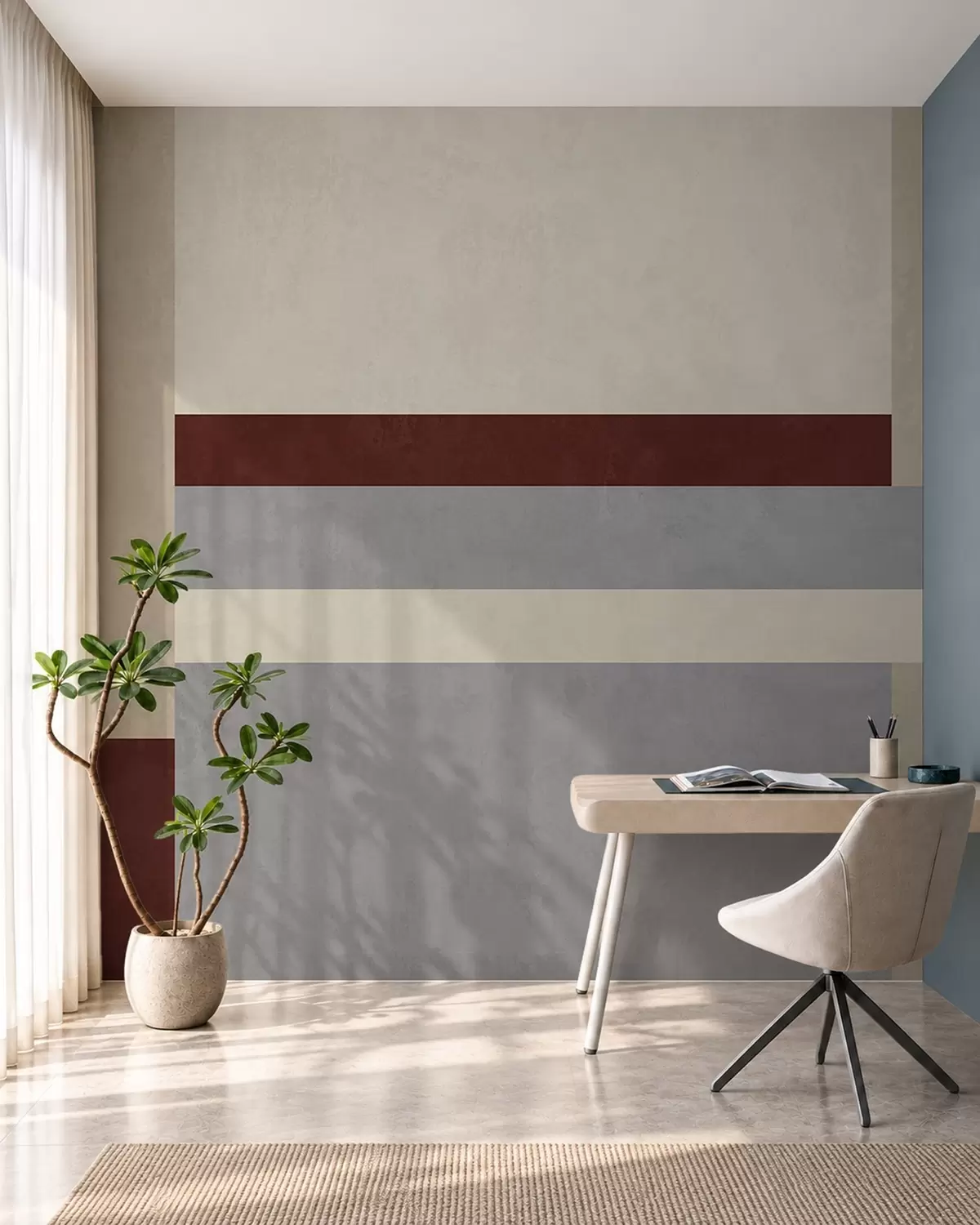 Fototapet Abstraktní geometrie s bloky v barvách vínové, šedé a béžové w05890v2