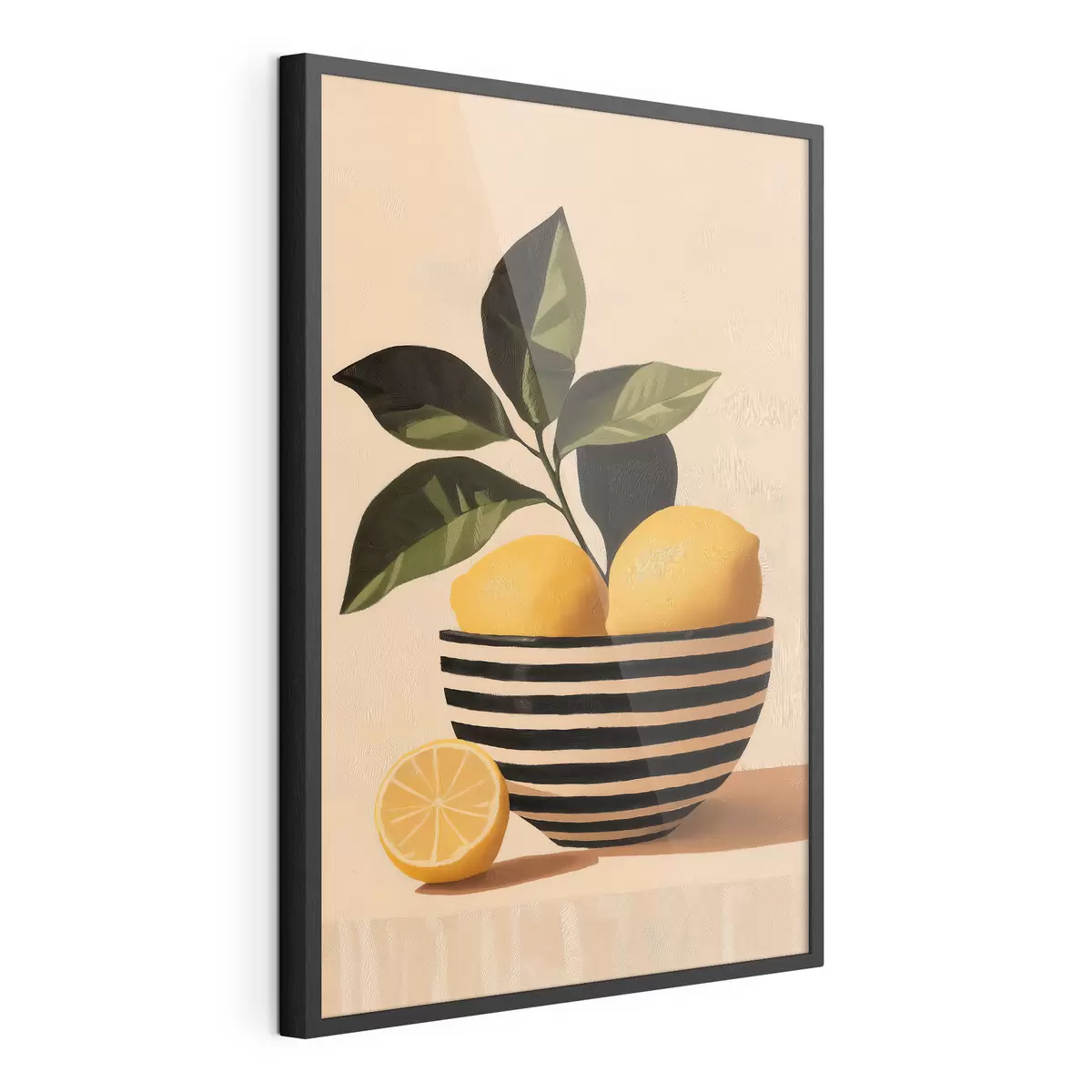 Poster Citrony v pruhované misce f51046
