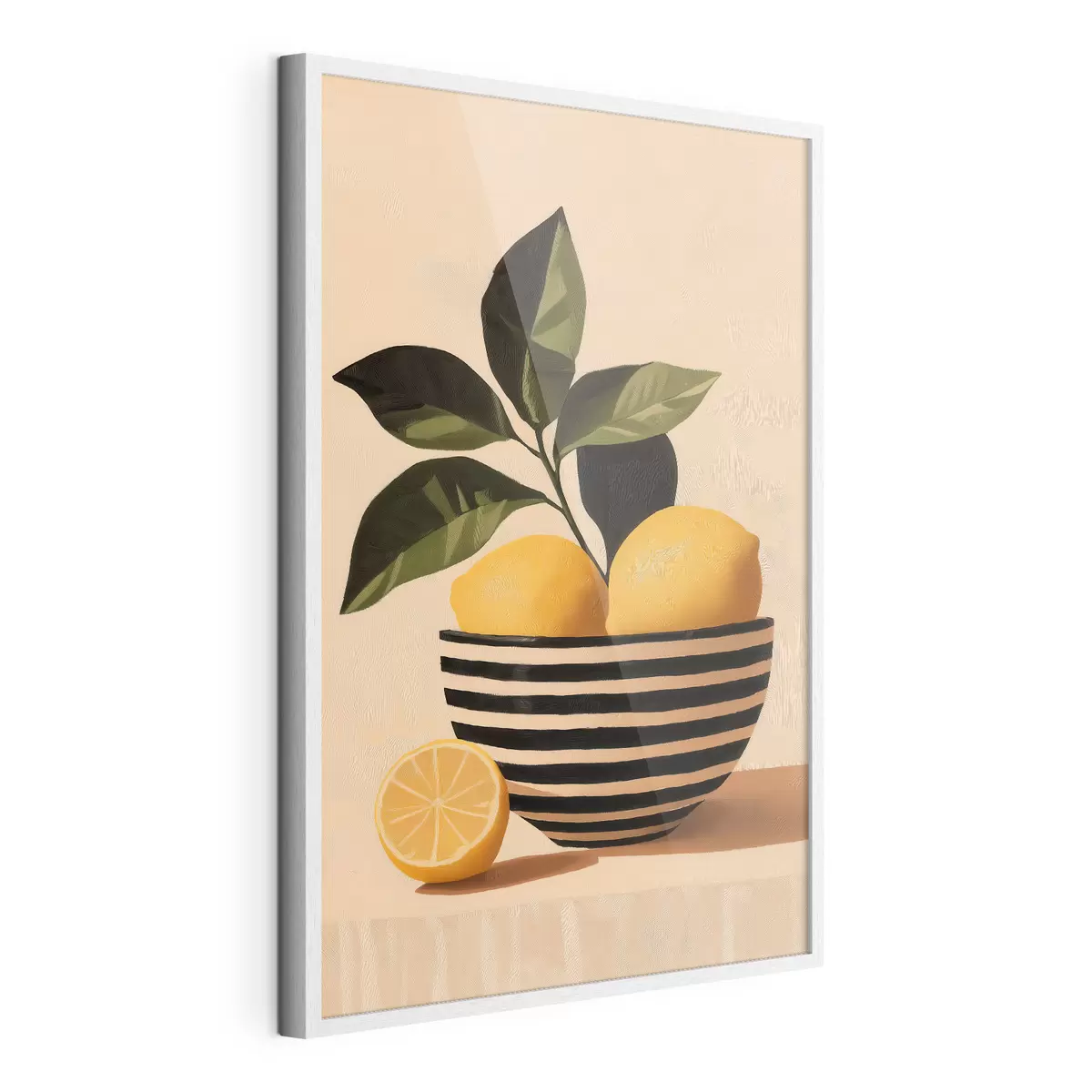 Poster Citrony v pruhované misce f51046