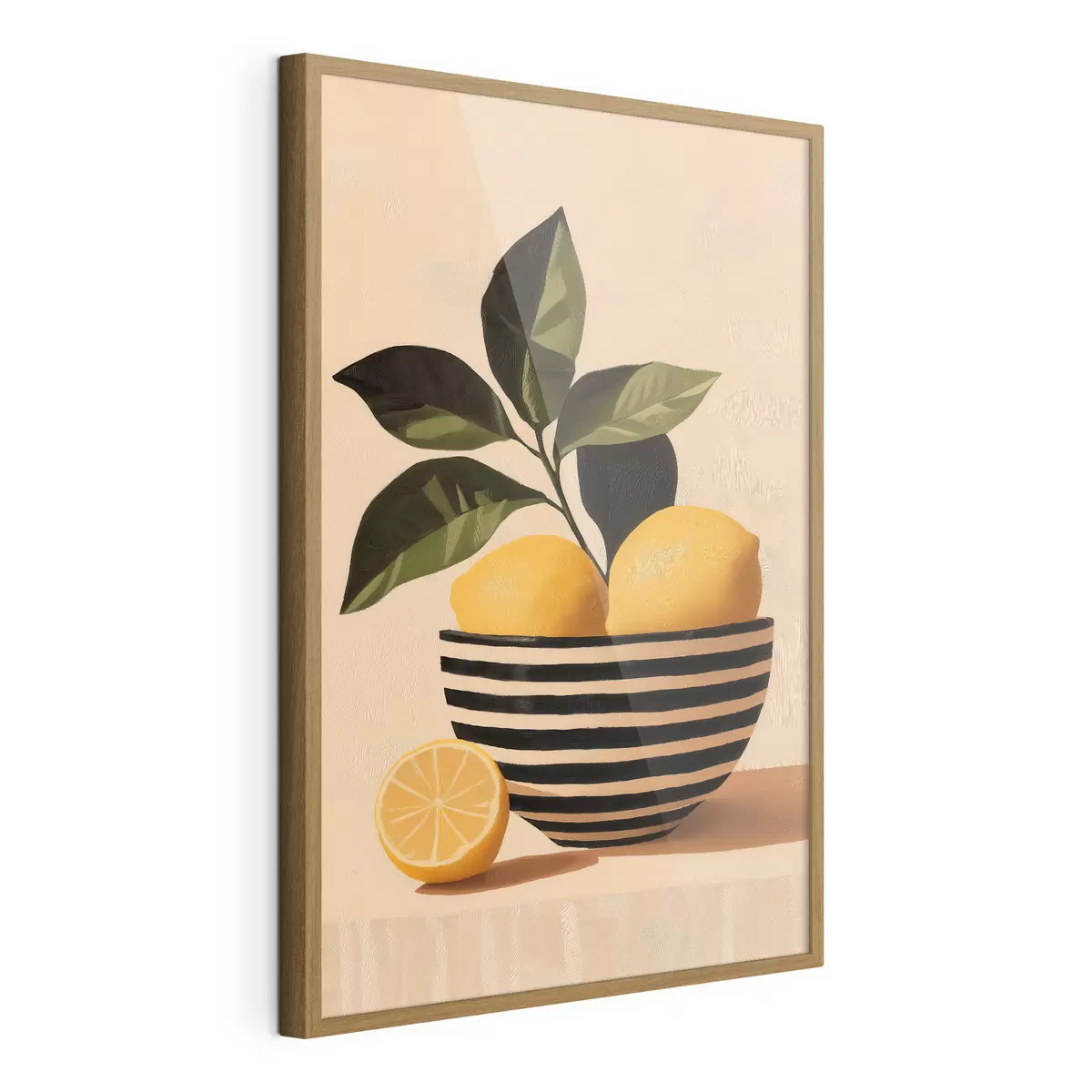 Poster Citrony v pruhované misce f51046