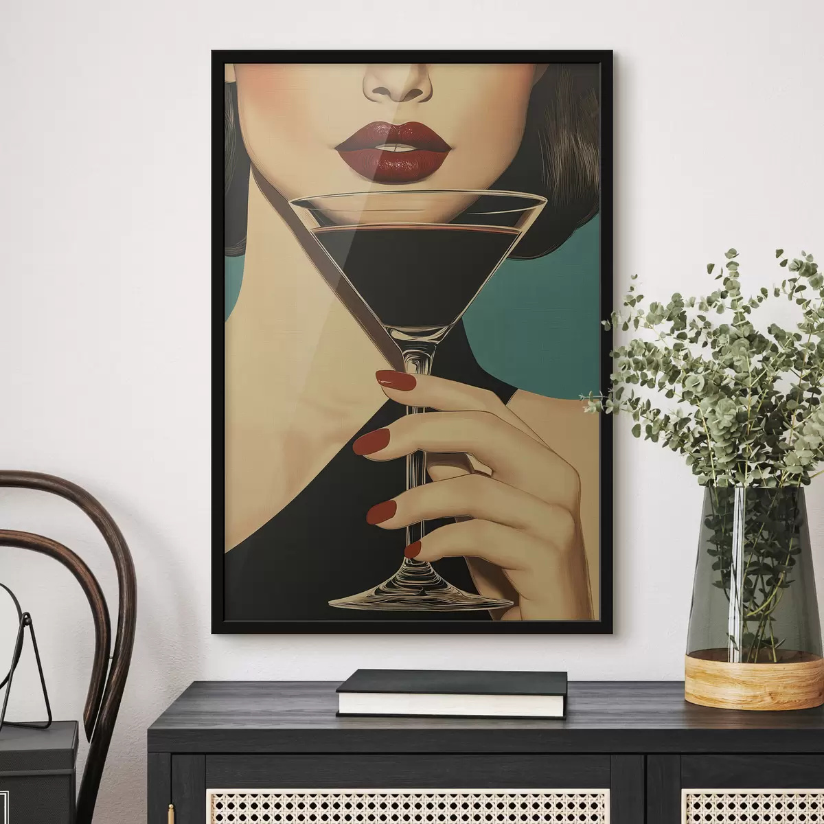Poster Dívka se sklenicí f51052