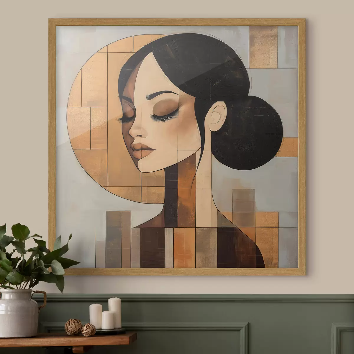 Poster Abstraktní tvář dívky f51069