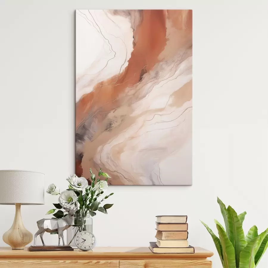 Obraz Teplé terakotové vlny ve stylu fluid art Č. s51085