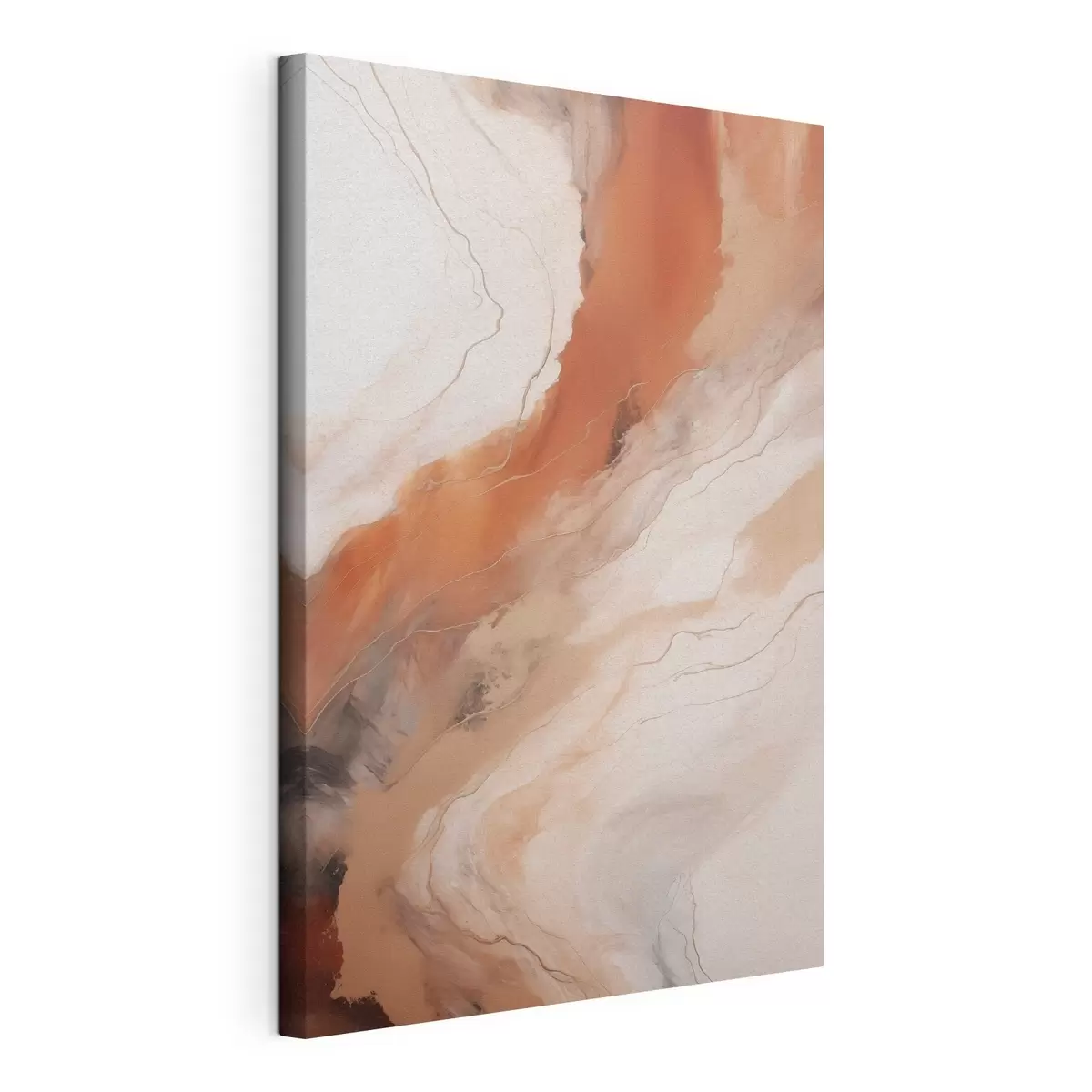 Obraz Teplé terakotové vlny ve stylu fluid art Č. s51085