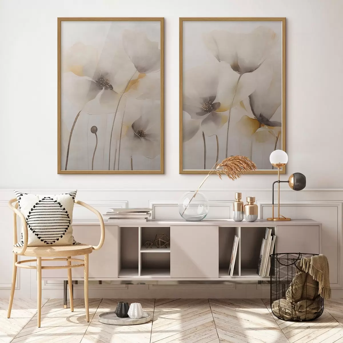 Poster Vzdušné máky v pastelových odstínech d31090