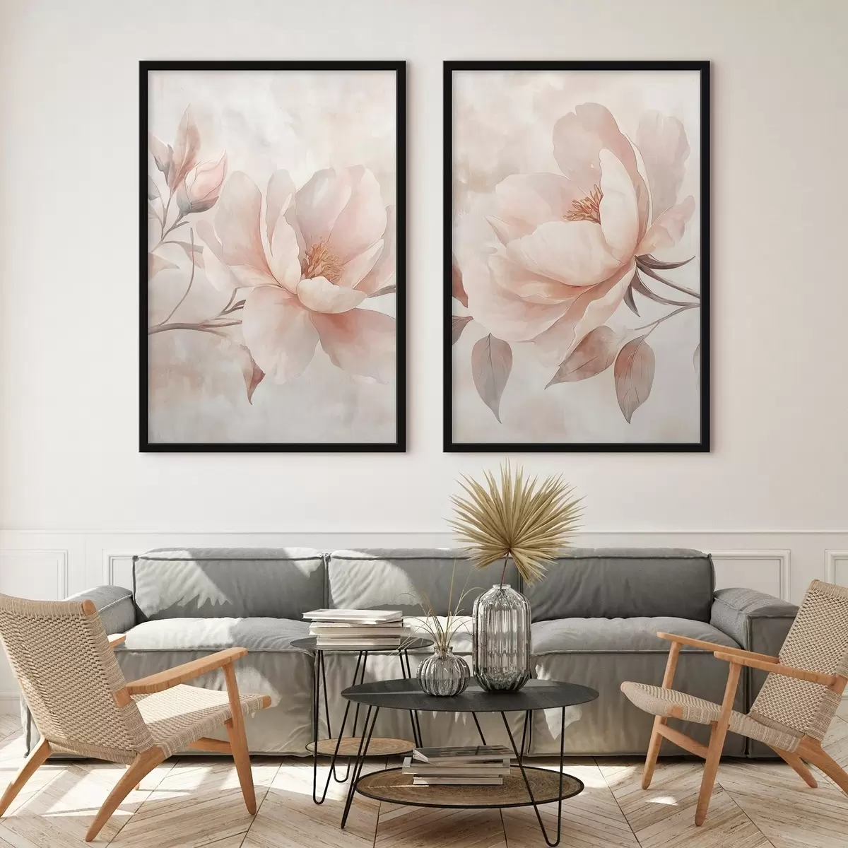 Poster Pivoňky malované akvarelovými barvami v prášku d31091