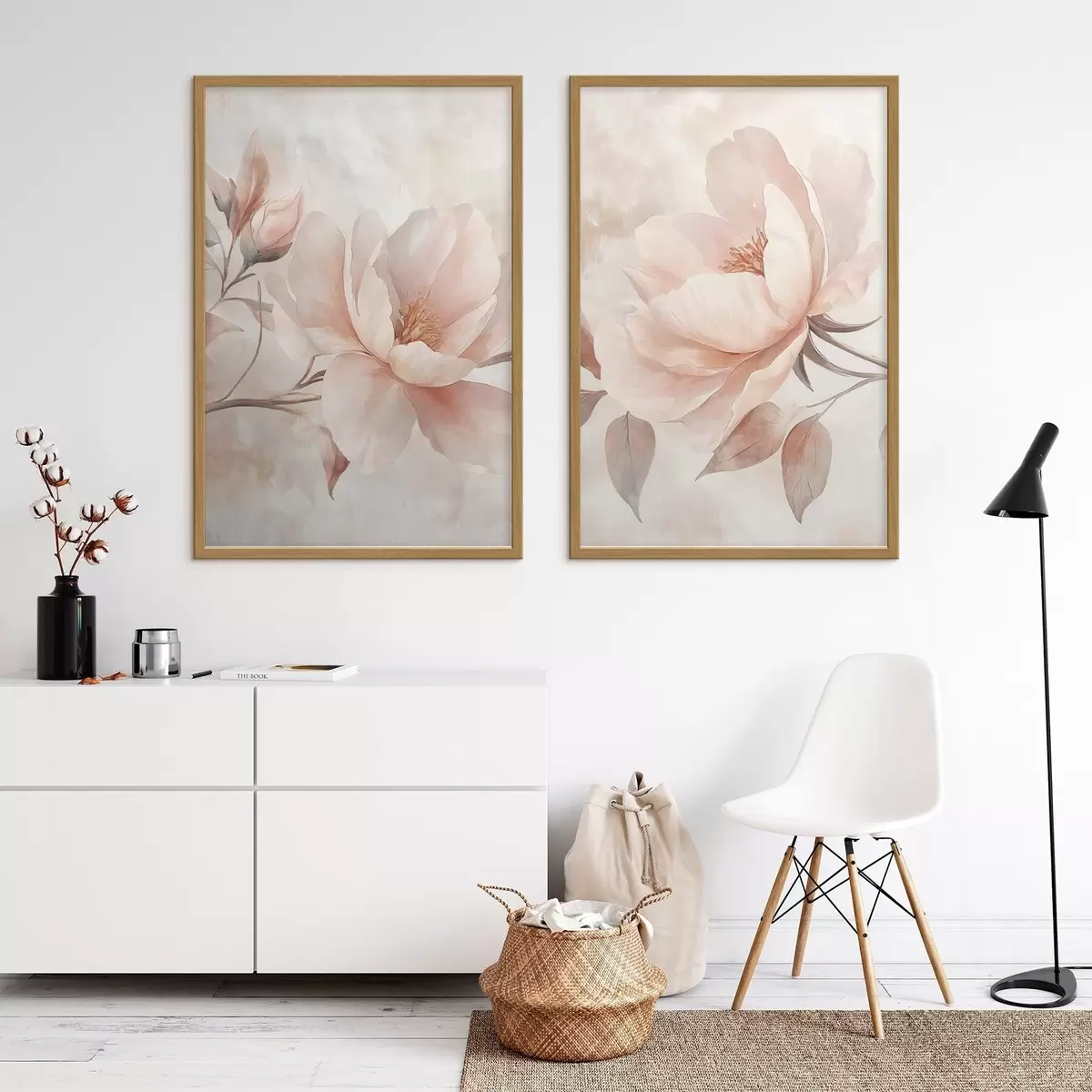 Poster Pivoňky malované akvarelovými barvami v prášku d31091