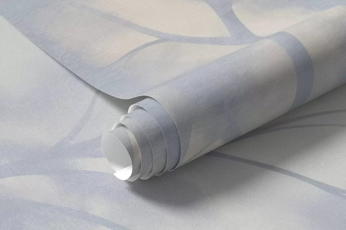 Fototapet Texturovaný strom s větvemi, na světle krémovém a světle modrém pozadí, minimalistické umění w10108