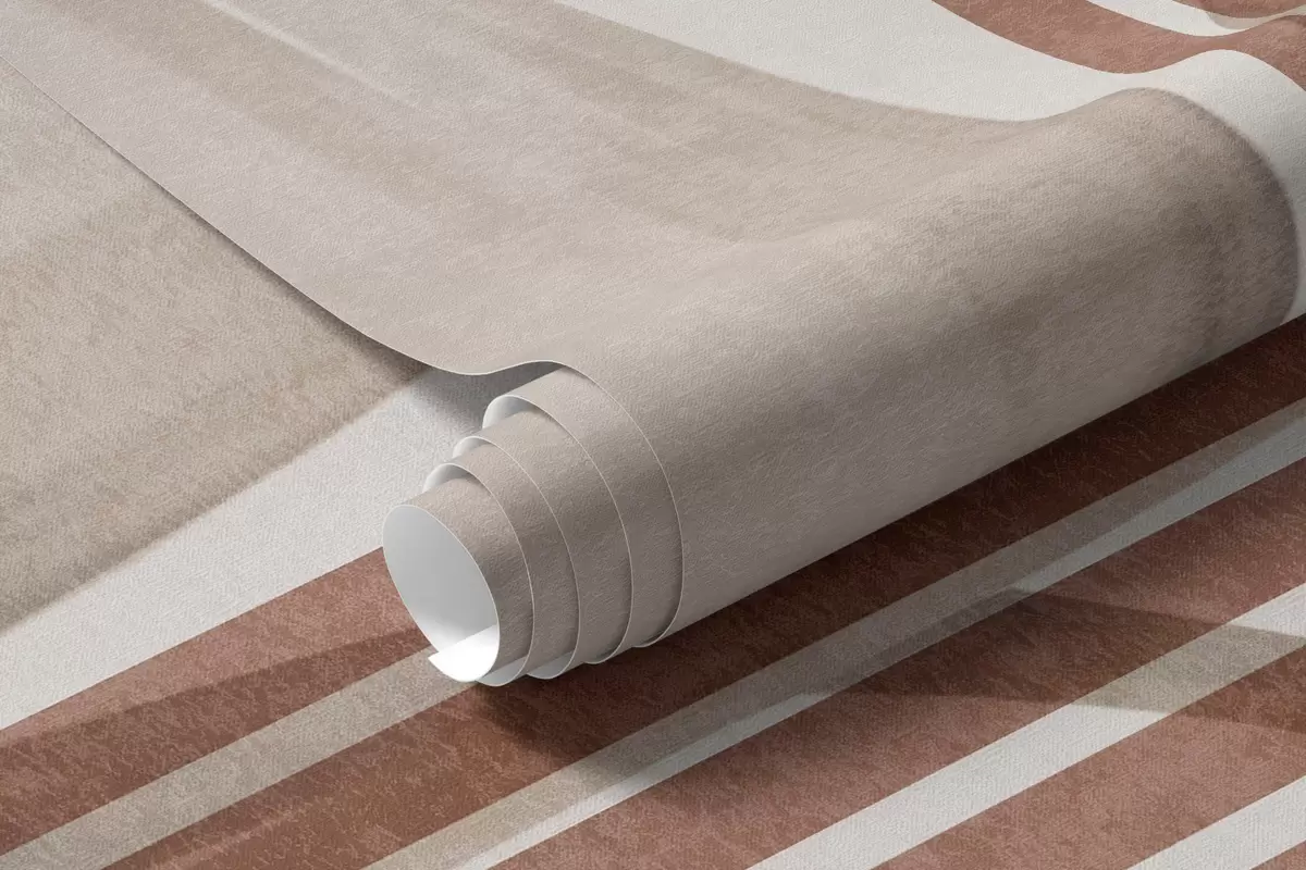 Fototapet Abstraktní kompozice s palmovými listy, geometrickými oblouky a svislými pruhy w10110
