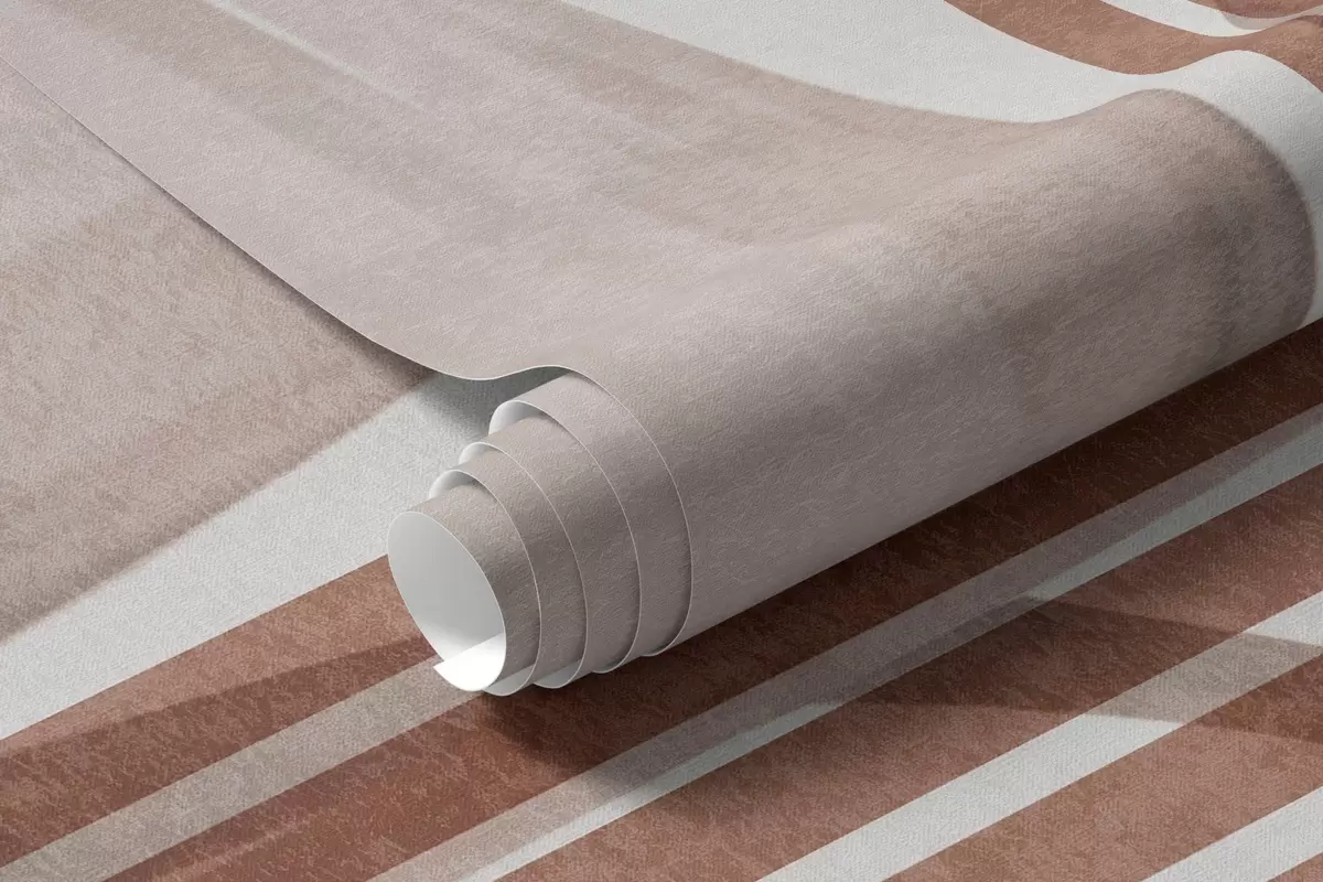 Fototapet Abstraktní kompozice s palmovými listy, geometrickými oblouky a svislými pruhy w10110v1