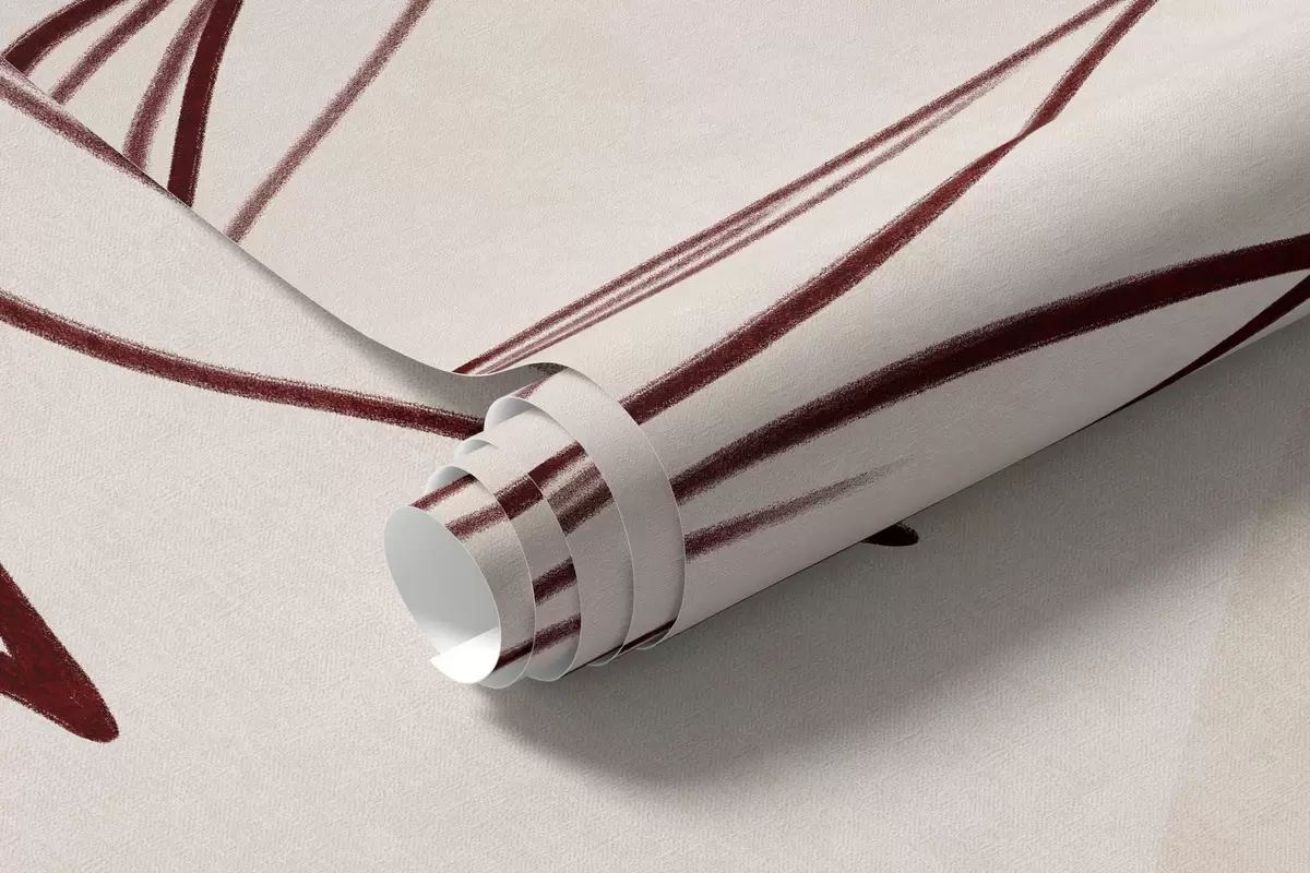 Fototapet Minimalistické kresby tropických listů a listoví, pastelové kruhové tvary w10111v1
