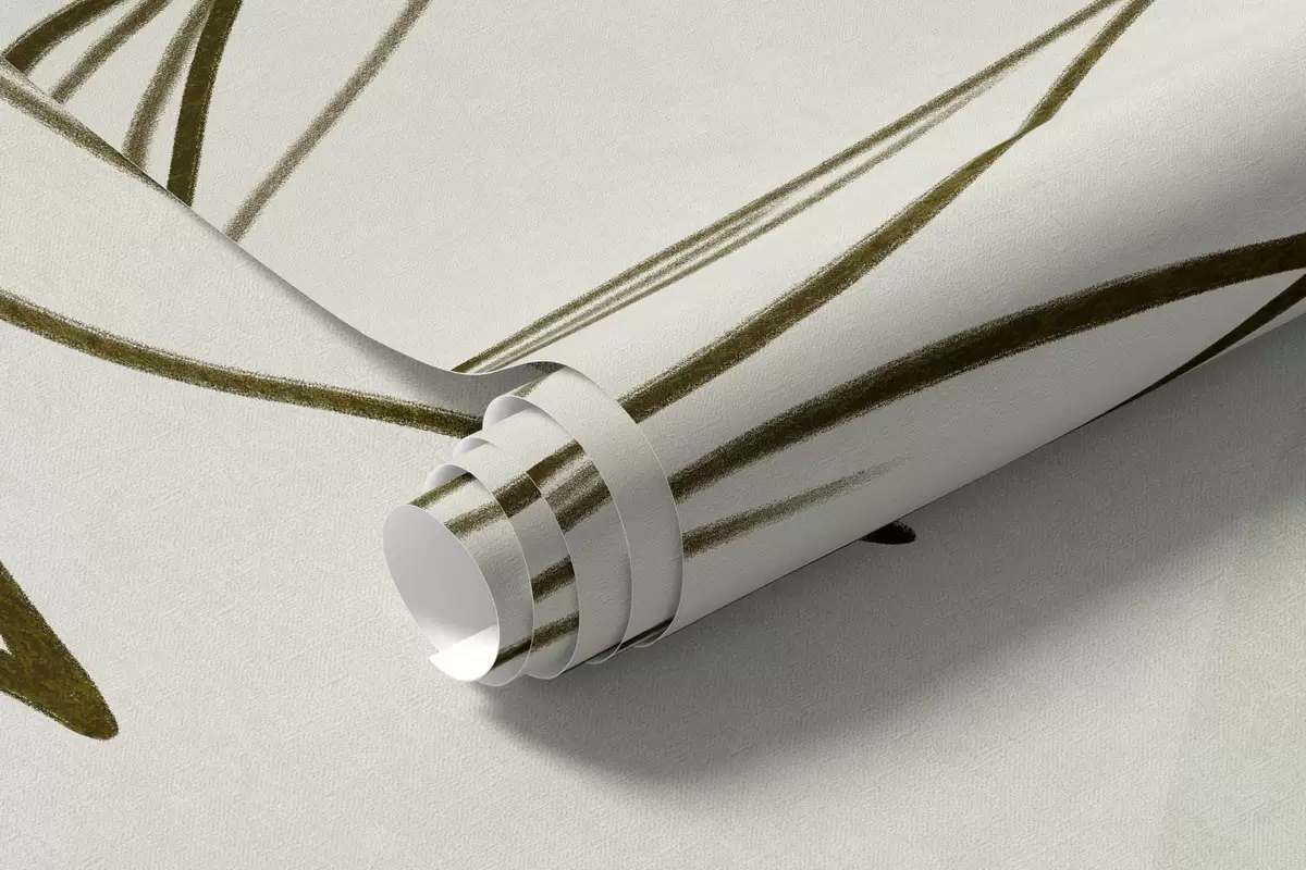 Fototapet Minimalistické kresby tropických listů a listoví, pastelové kruhové tvary w10111v2