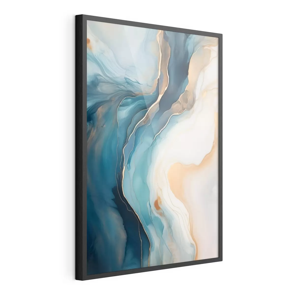 Poster Smaragdový mramor s jantarovými žilkami f51083