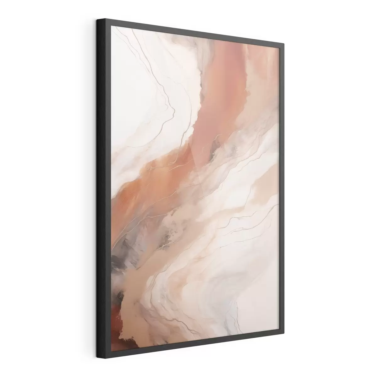 Poster Teplé terakotové vlny ve stylu fluid art f51085